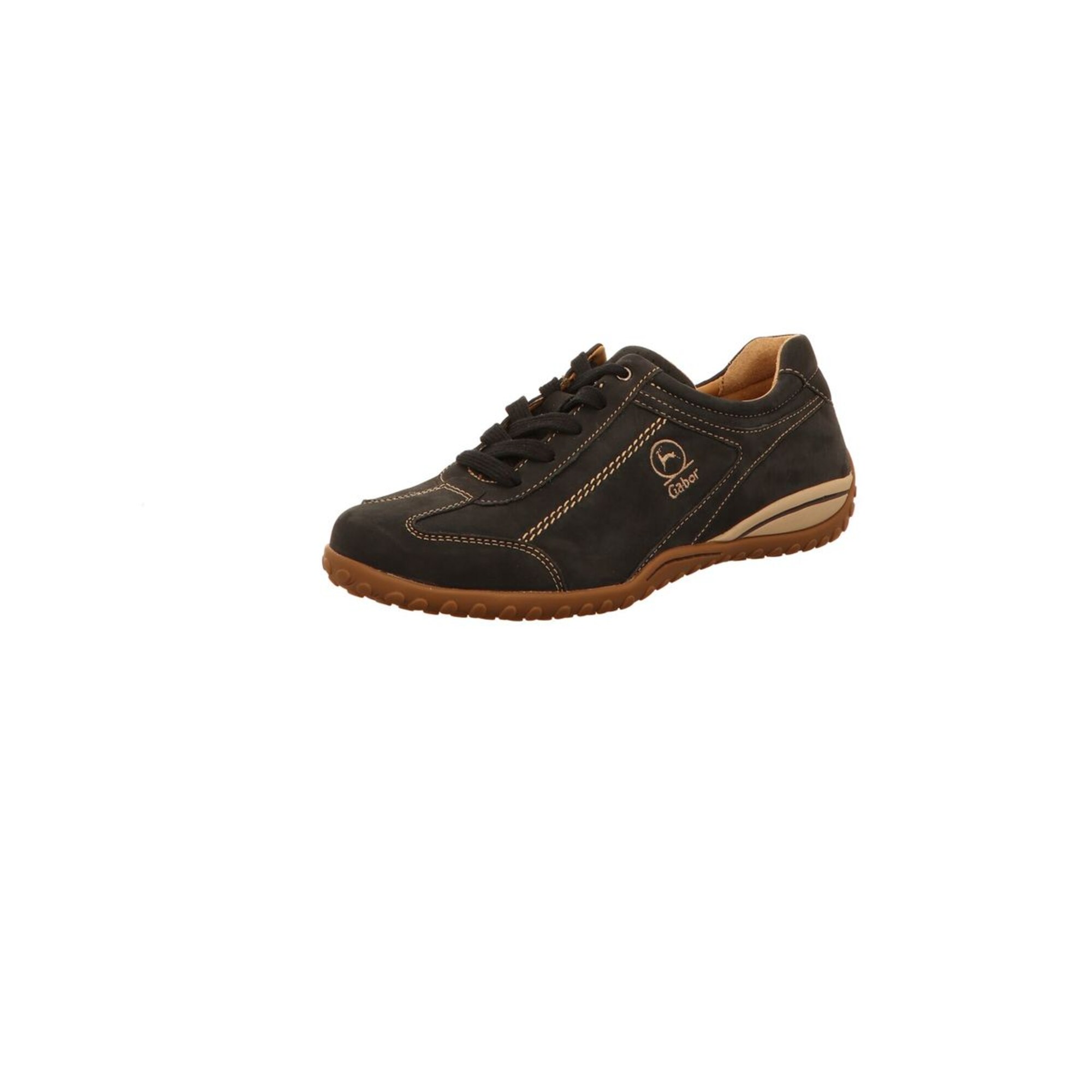 GABOR Schnürschuhe beige / schwarz