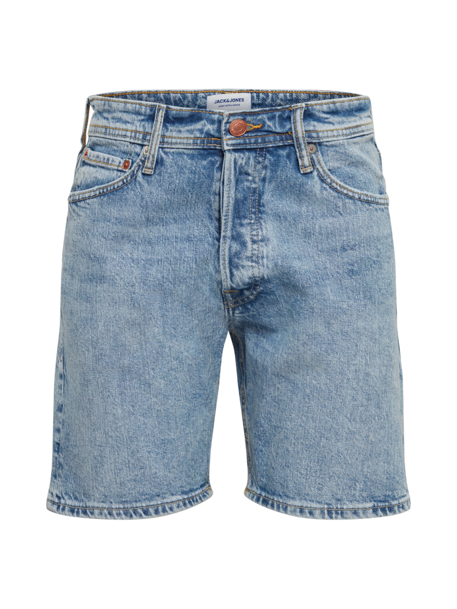 JACK & JONES Džinsai 'JJICHRIS JJORG SHORTS AM 957 PCW STS'  tamsiai (džinso) mėlyna