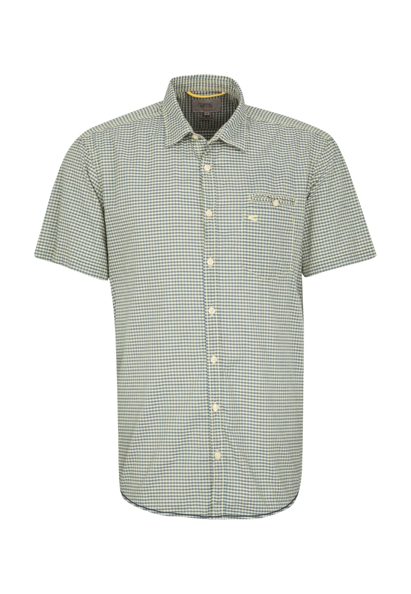 Camel Active Heren Overhemd Lichtgeel Zwart camel active kopen in de aanbieding