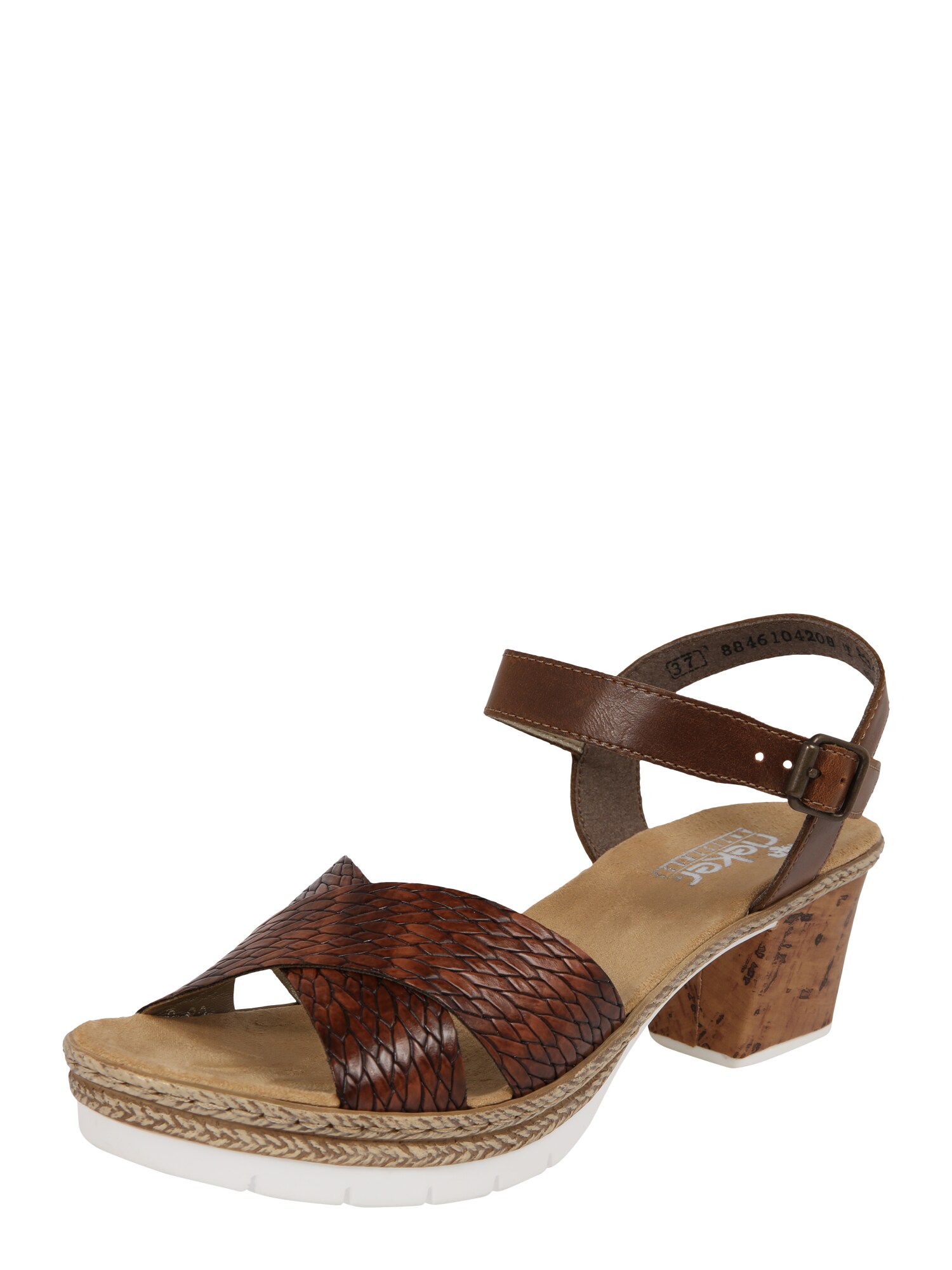 Rieker Dames Sandaal Beige Donkerbruin rieker kopen in de aanbieding