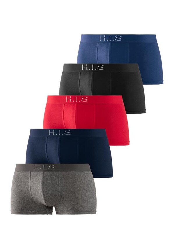 H.I.S, Boxeralsók, kék, szürke, piros & fekete, 6 kép a 6 közül