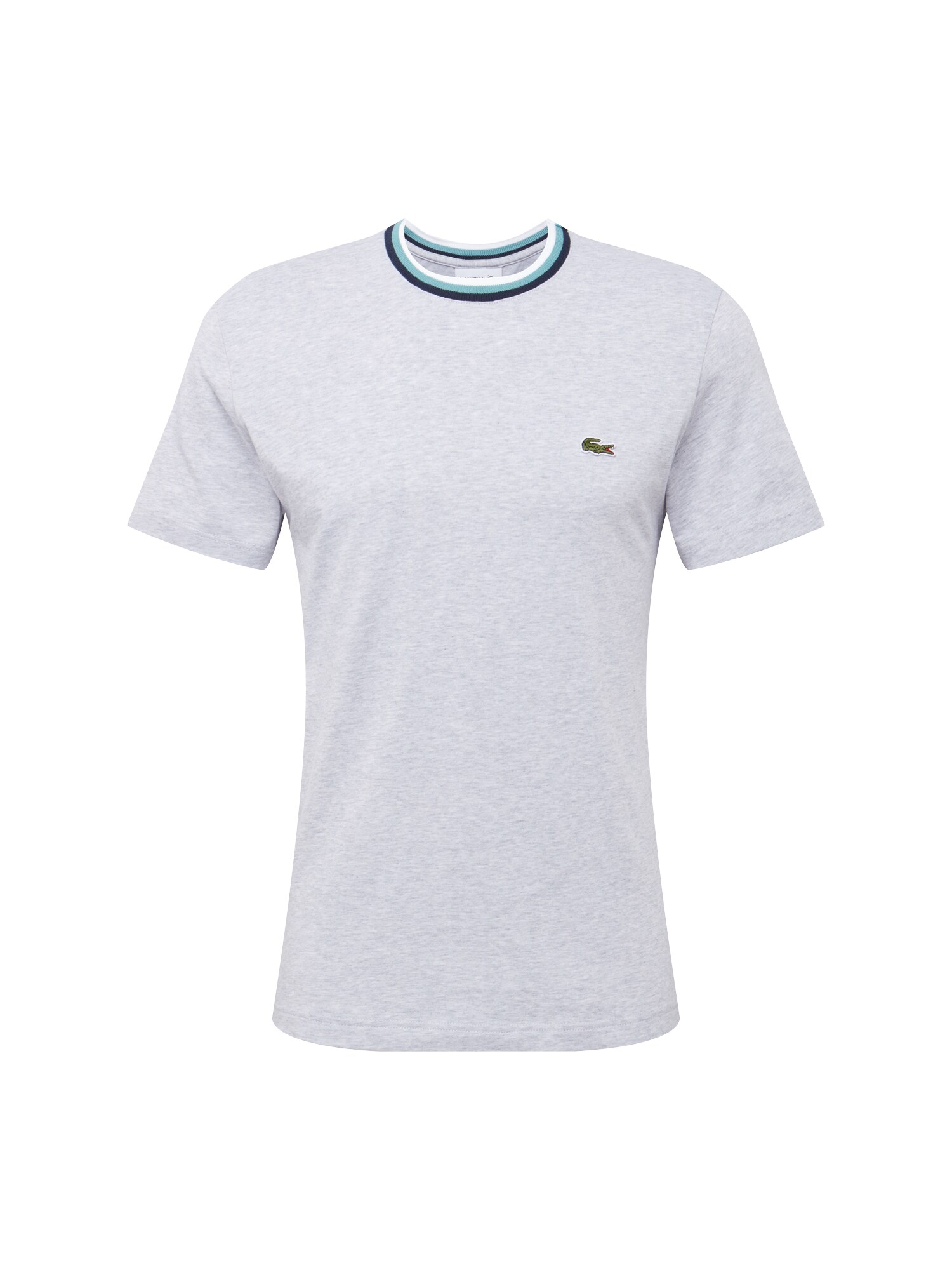 Lacoste Heren Shirt Tee Grijs Gemeleerd lacoste kopen in de aanbieding
