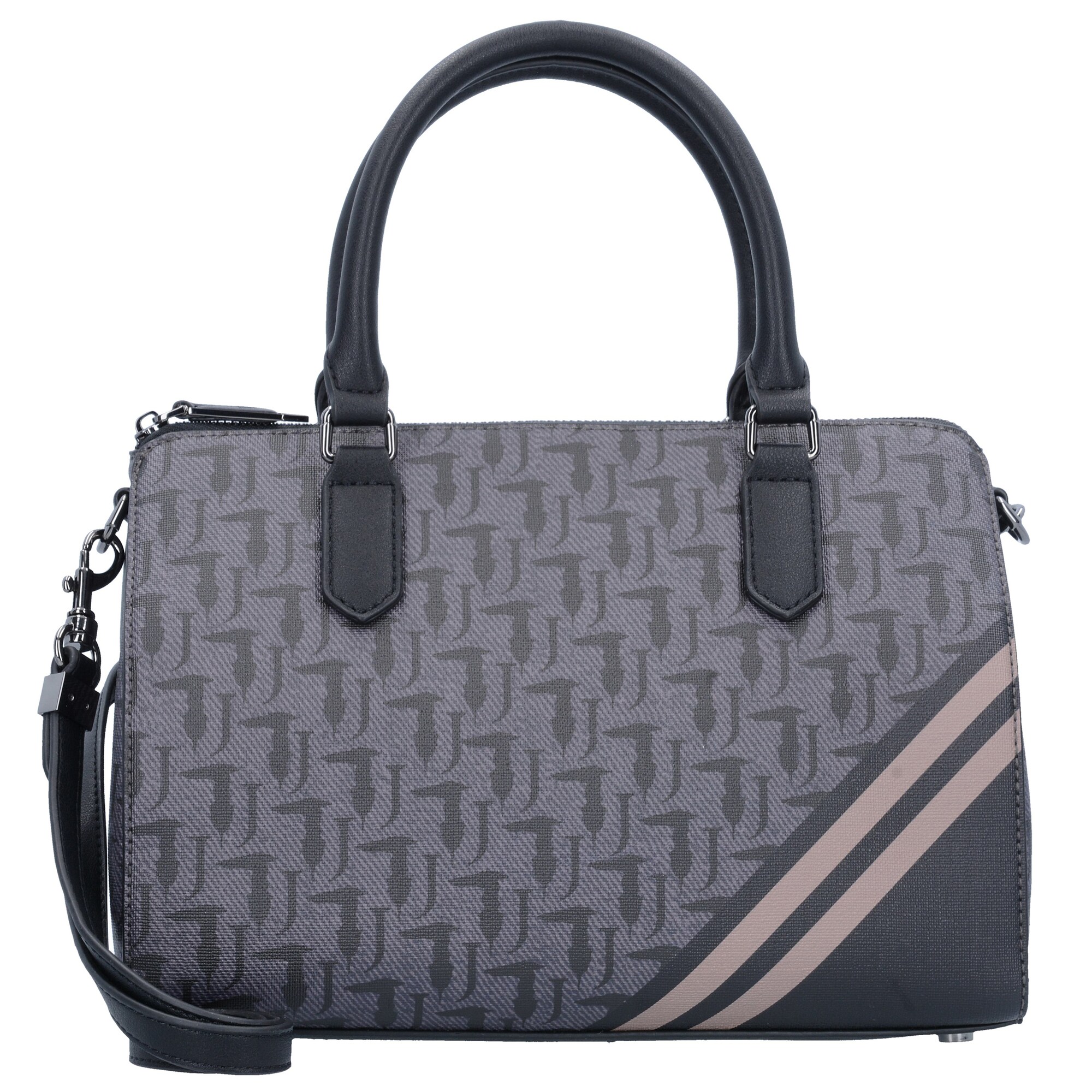 Trussardi Jeans Dames Handtas Vaniglia Basaltgrijs Oudroze Zwart trussardi jeans kopen in de aanbieding