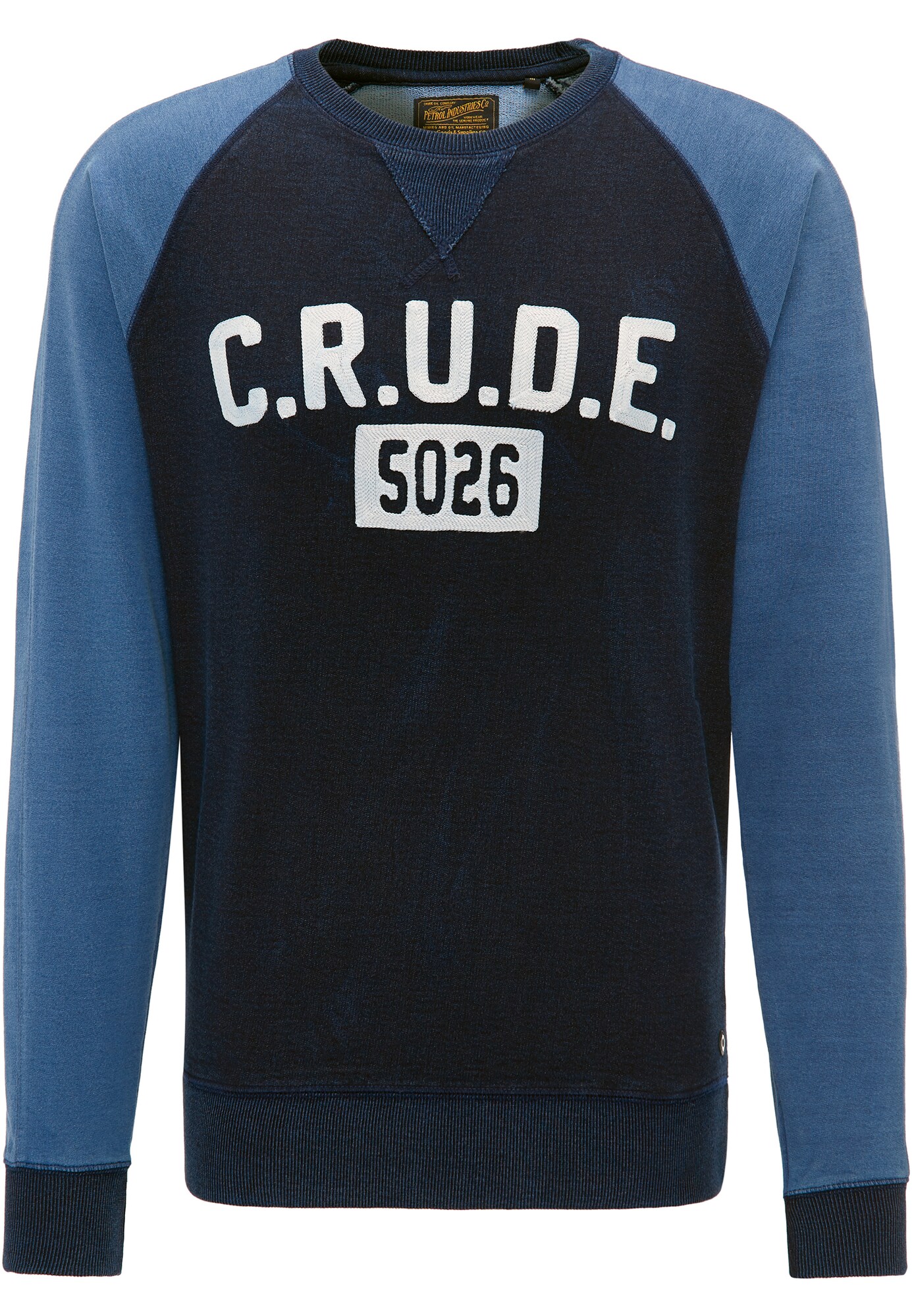Petrol Industries Heren Sweatshirt Nachtblauw Hemelsblauw Wit petrol industries kopen in de aanbieding