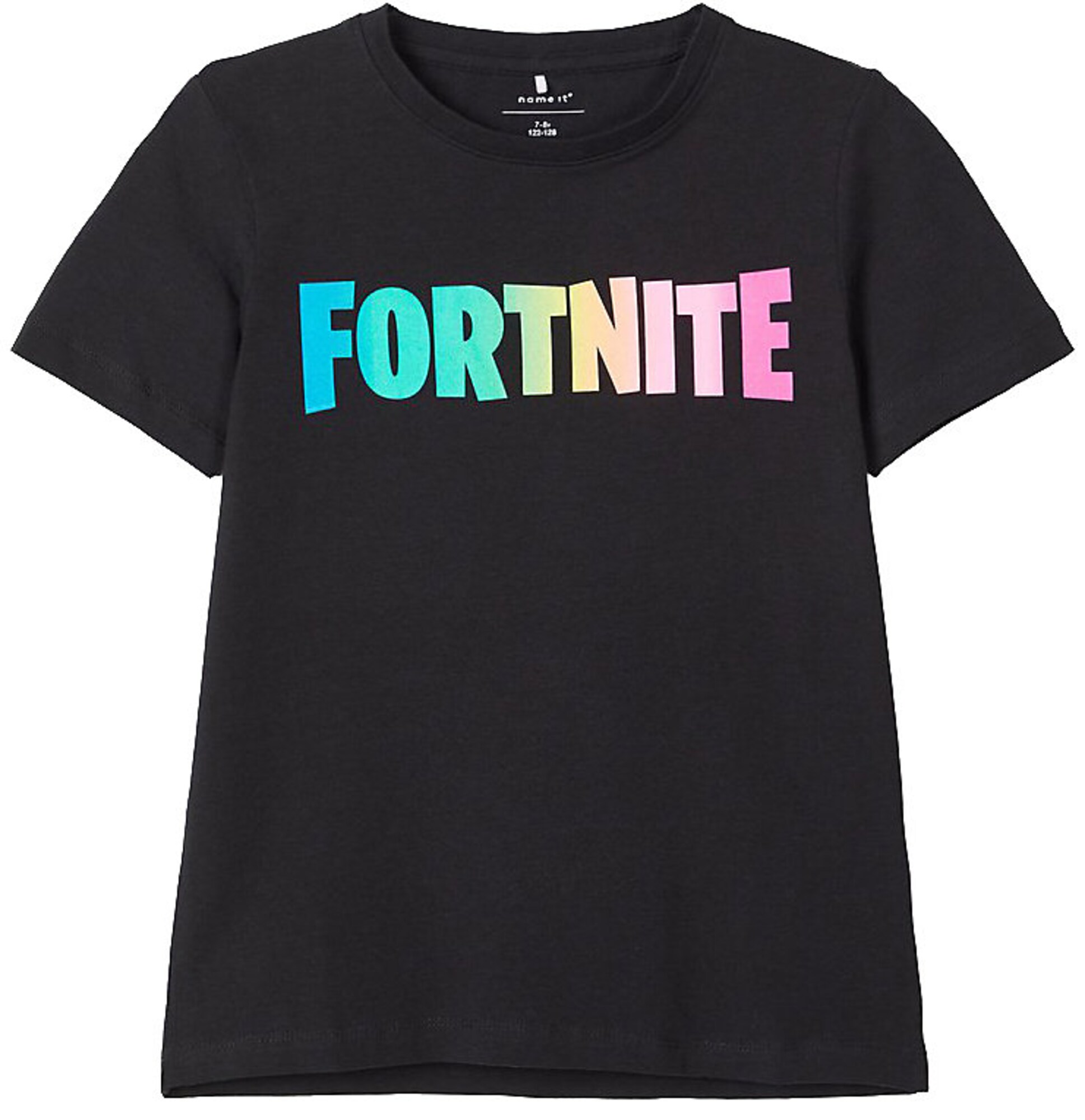 NAME IT Marškinėliai 'Fortnite'  juoda / turkio spalva / nefrito spalva / pastelinė oranžinė / rožinė