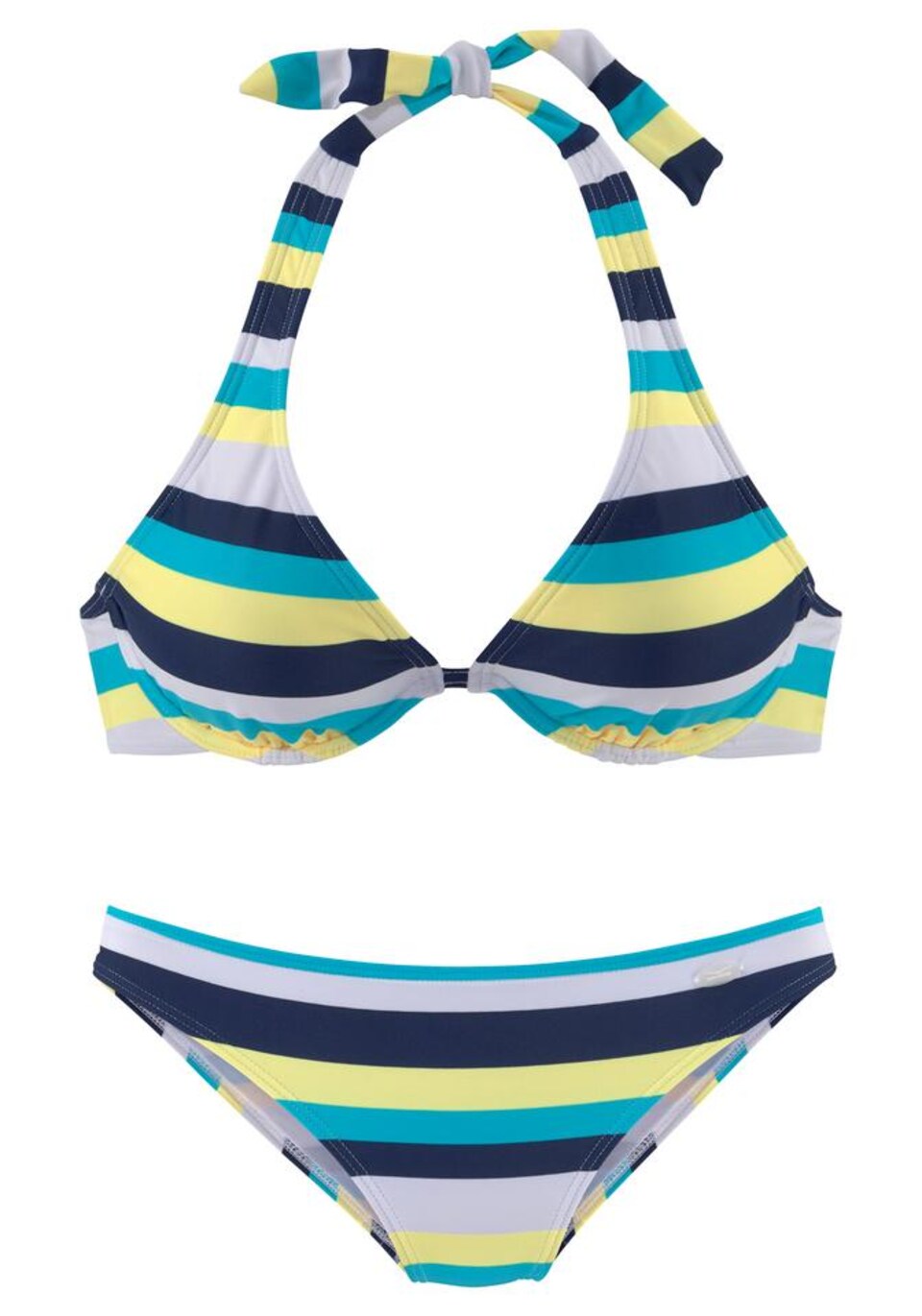 Bikini marinblå / ljusblå / gul