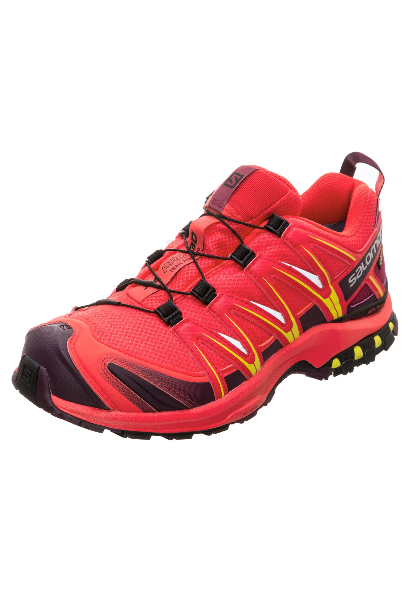 Salomon Dames Loopschoen Xa Pro 3D Gtx Geel Bessen Rood Zwart salomon kopen in de aanbieding