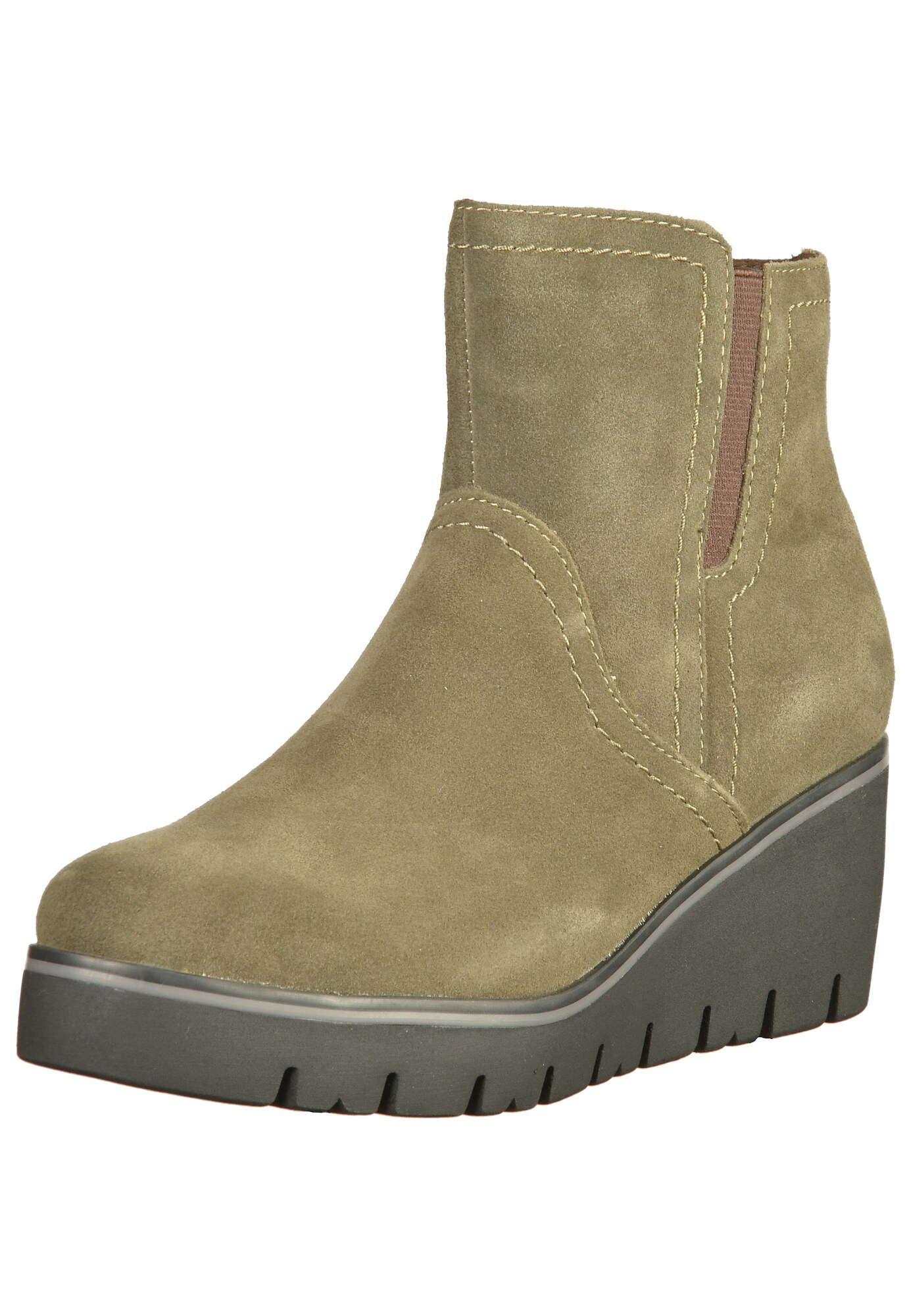 Marco Tozzi Dames Enkellaarsjes Kaki marco tozzi kopen in de aanbieding