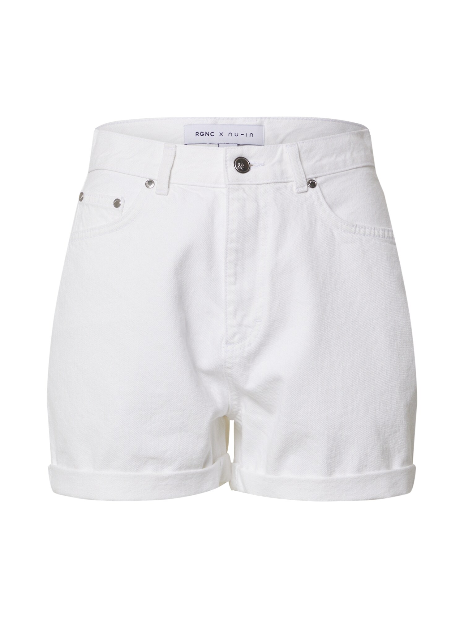 NU-IN Džinsai 'Roll Up Denim Shorts'  balta