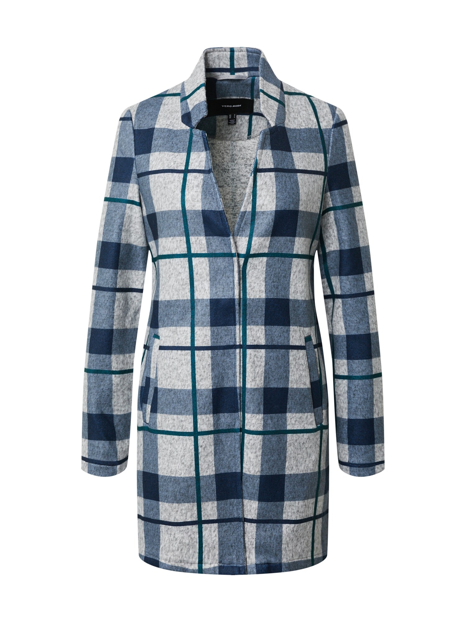 VERO MODA Rudeninis-žieminis paltas 'Brushe Katrine'  tamsiai mėlyna / pilka