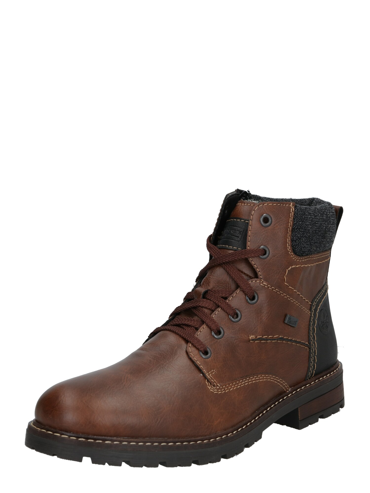 Rieker Bocanci cu șireturi Gabandi  maro caramel / gri închis