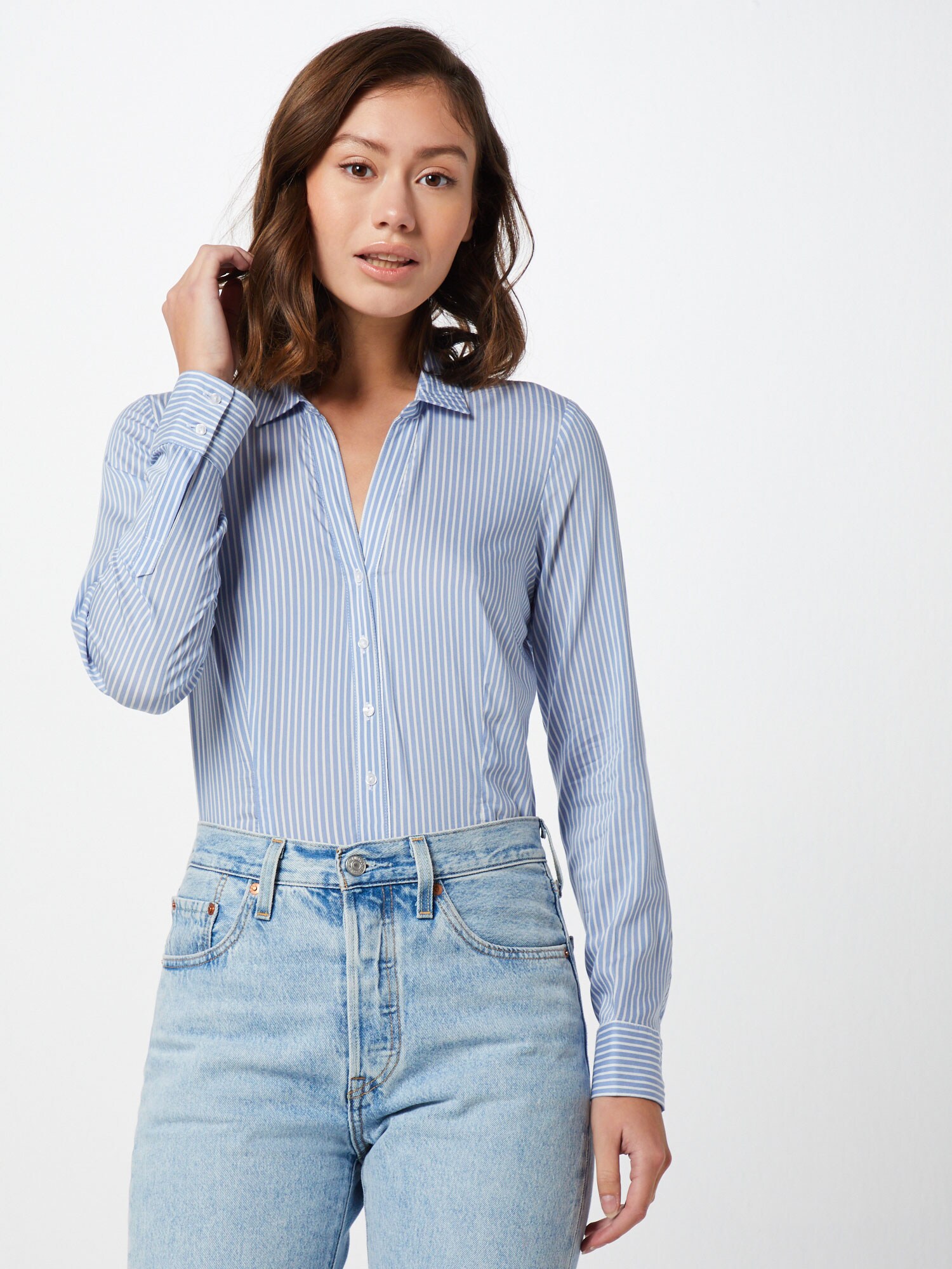 VERO MODA Blúz body 'ERIKA'  világoskék / fehér termék 2. képe