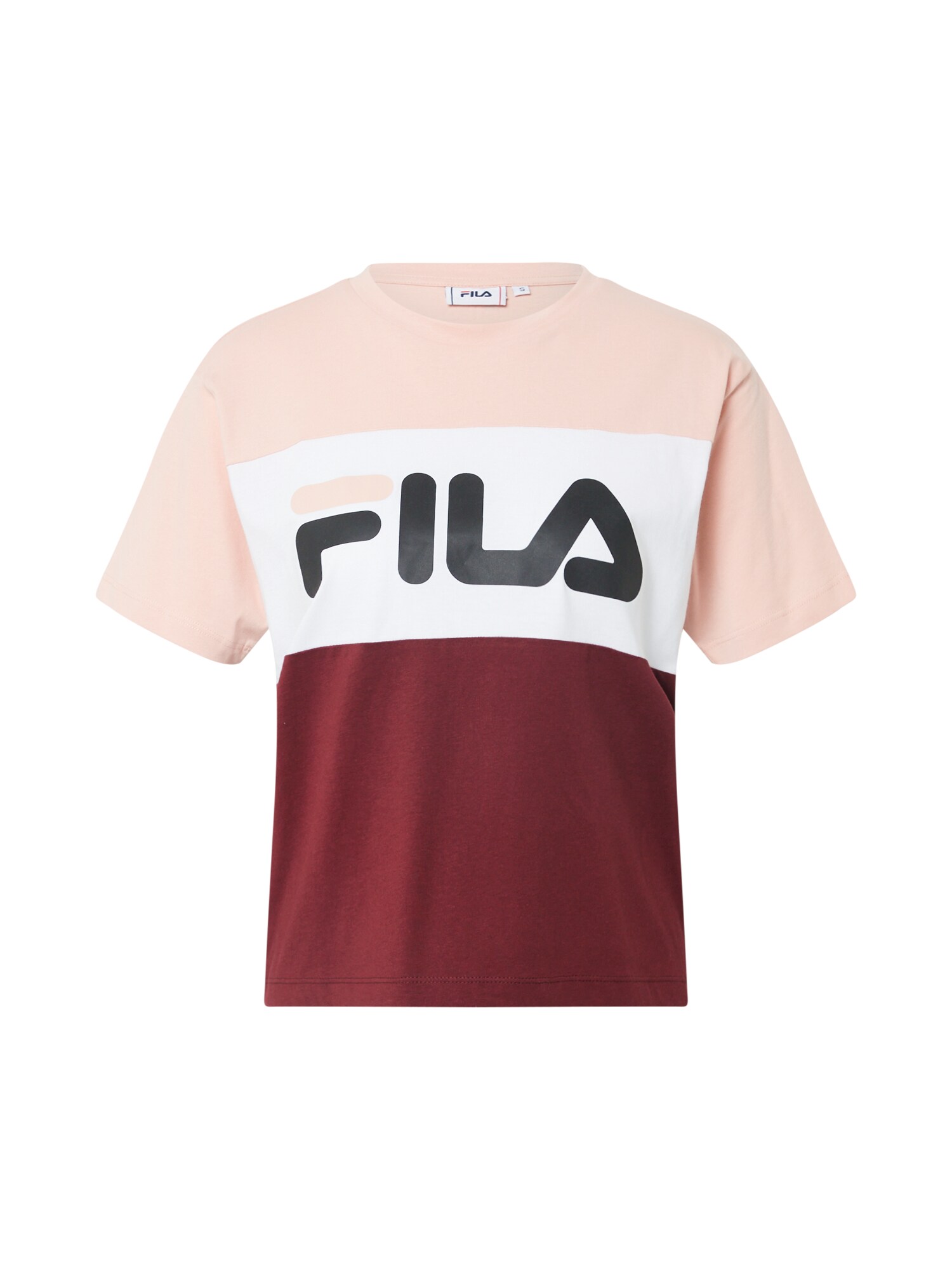 FILA Marškinėliai 'Allison'  juoda / vyno raudona spalva / rožių spalva / balta