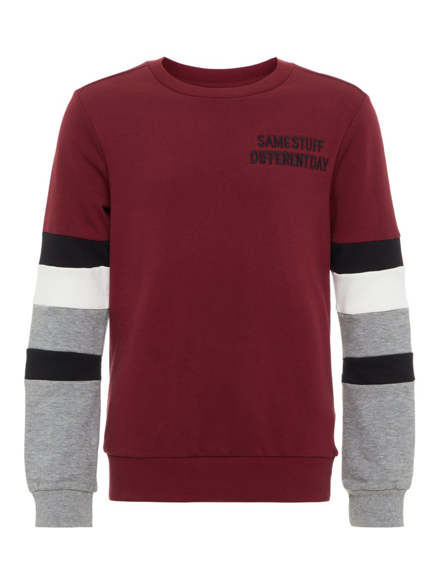 Name It Jongens Sweatshirt Grijs Gemeleerd Merlot Zwart Wit name it kopen in de aanbieding