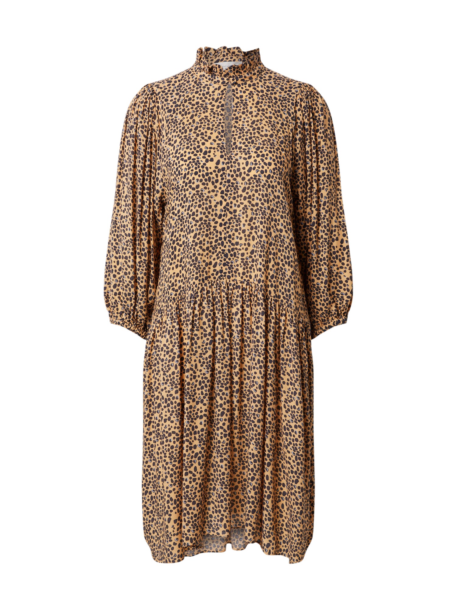 SECOND FEMALE Palaidinės tipo suknelė 'Eli Midi Dress'  juoda / smėlio