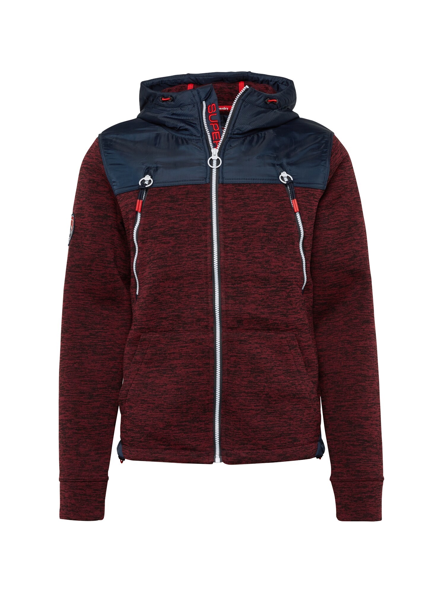 Superdry Heren Sweatvest Mountain Ziphood Wijnrood superdry kopen in de aanbieding