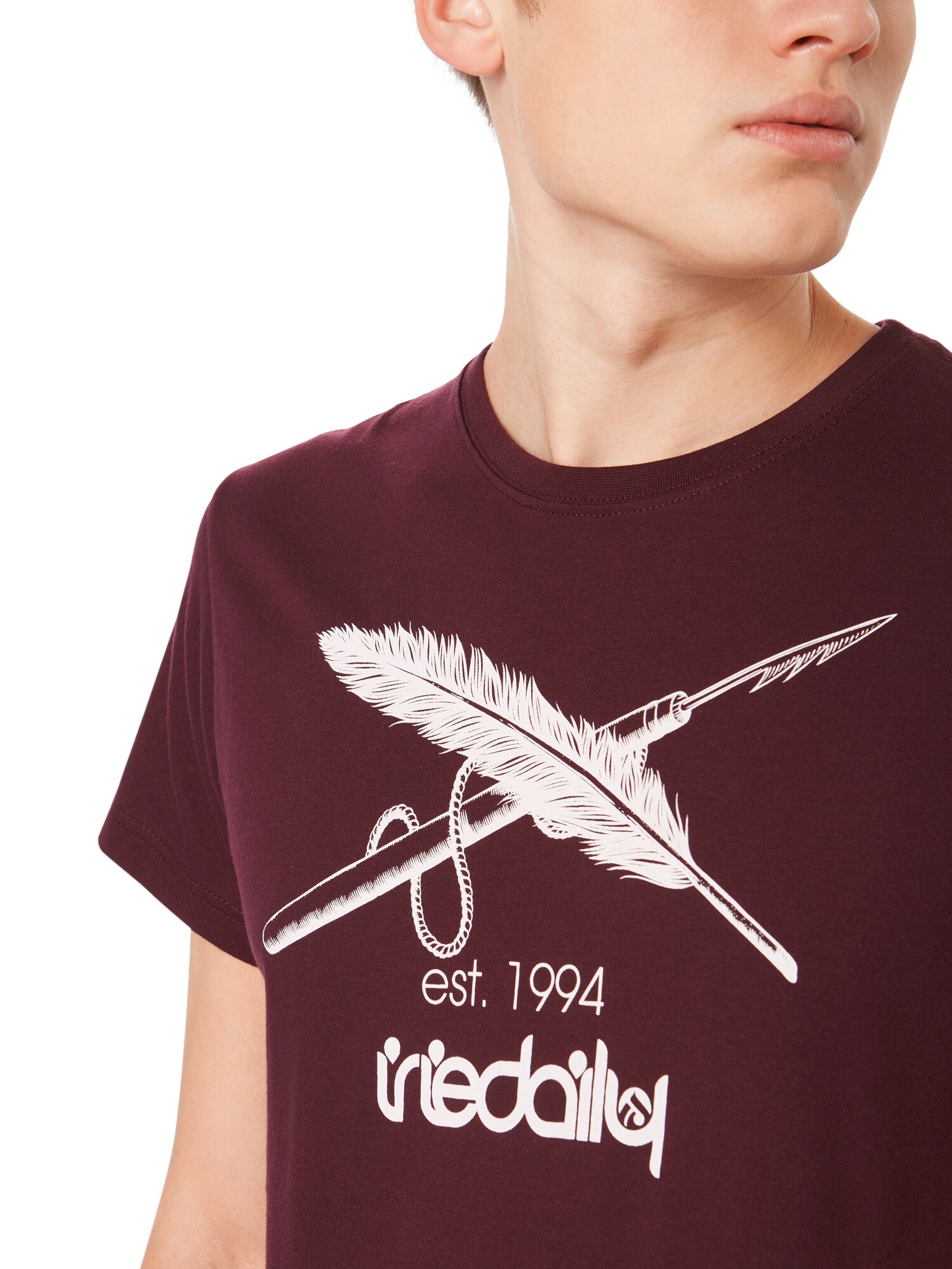 Iriedaily Tričko 'Harpoon Flag' bordová / biela (obrázok 5)
