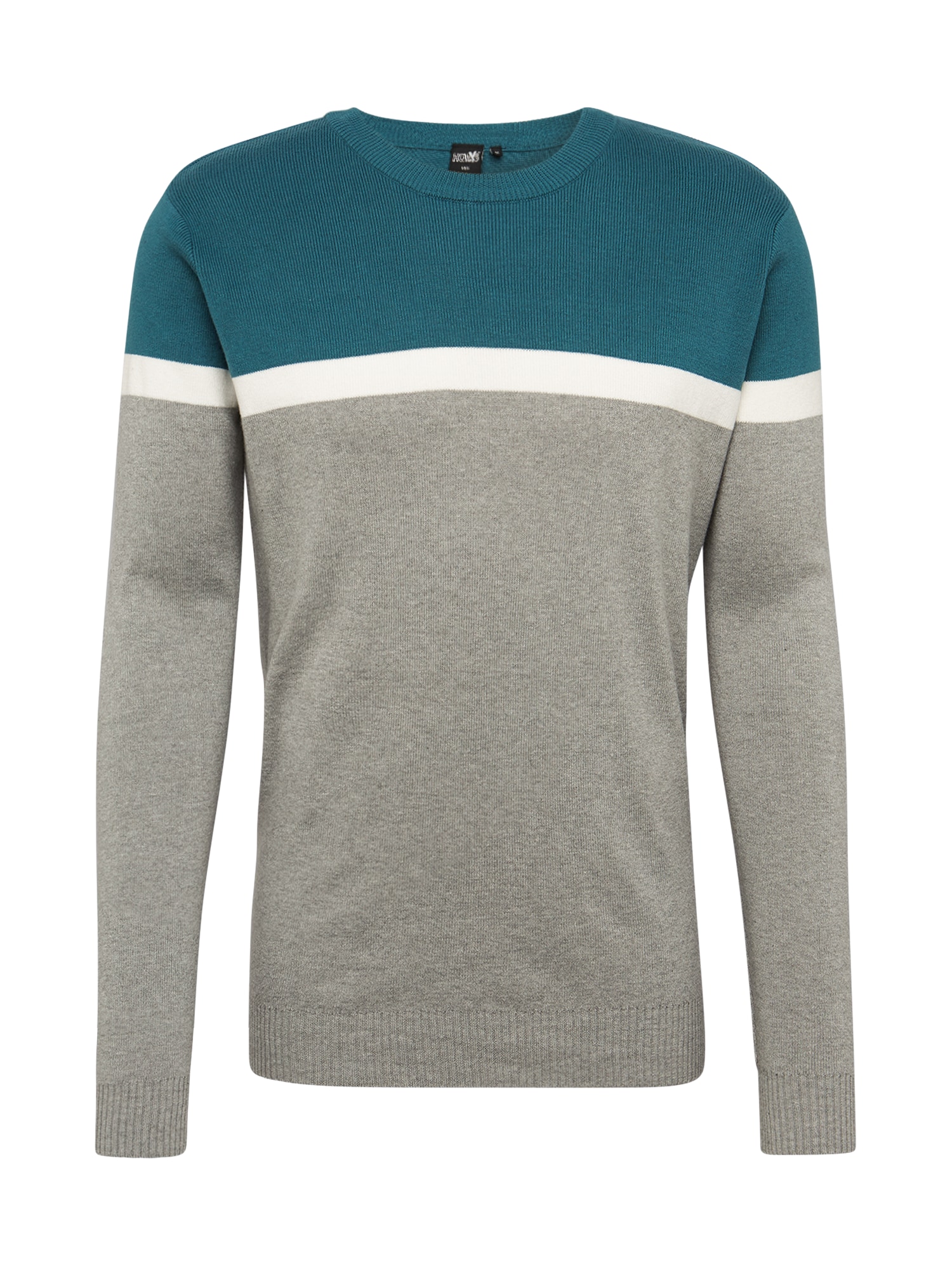 Hailys Men Pullover ''''Stephan'''' grau / petrol