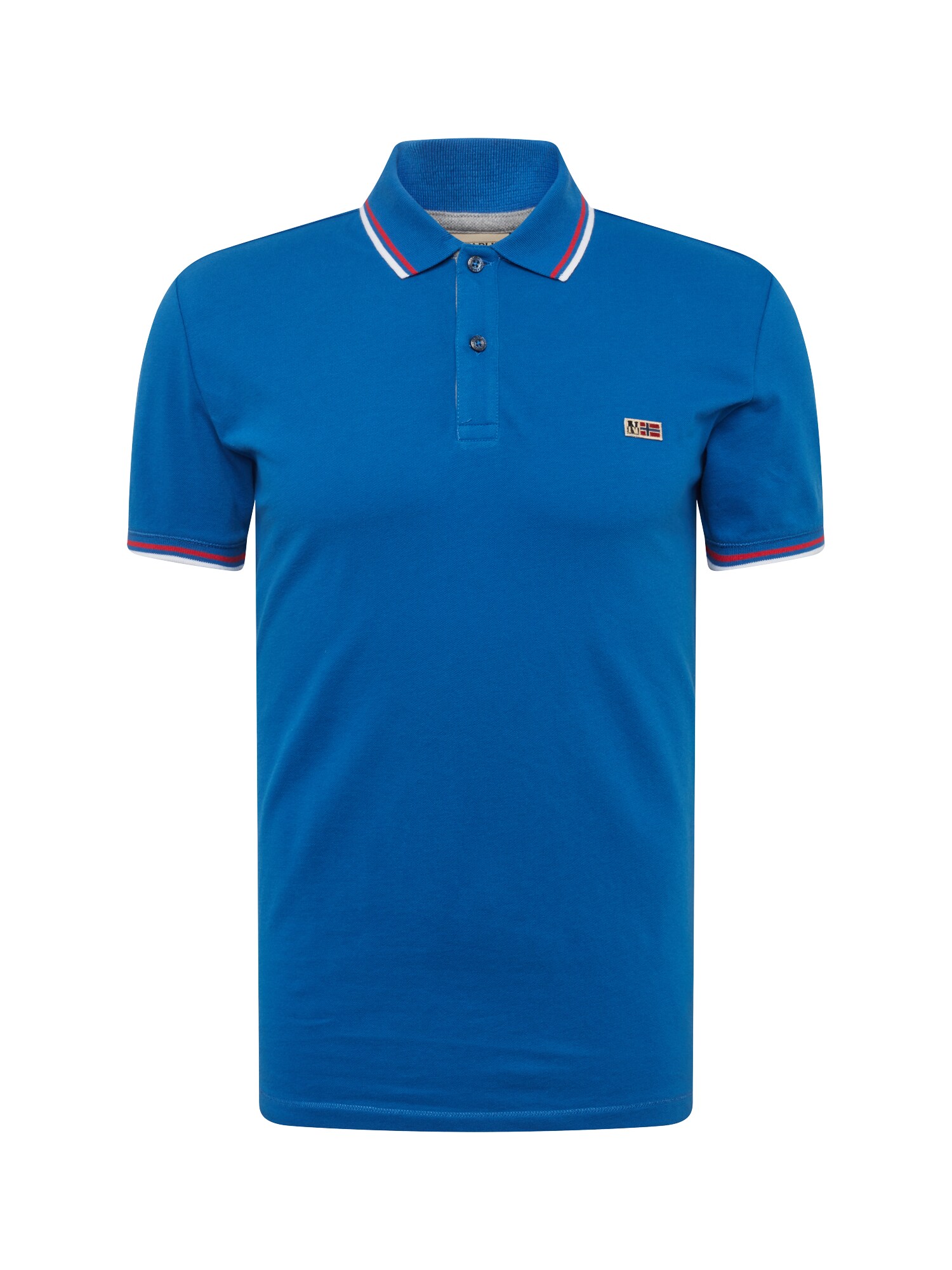 Napapijri Heren Shirt Taly Stretch Stripe Lichtblauw napapijri kopen in de aanbieding