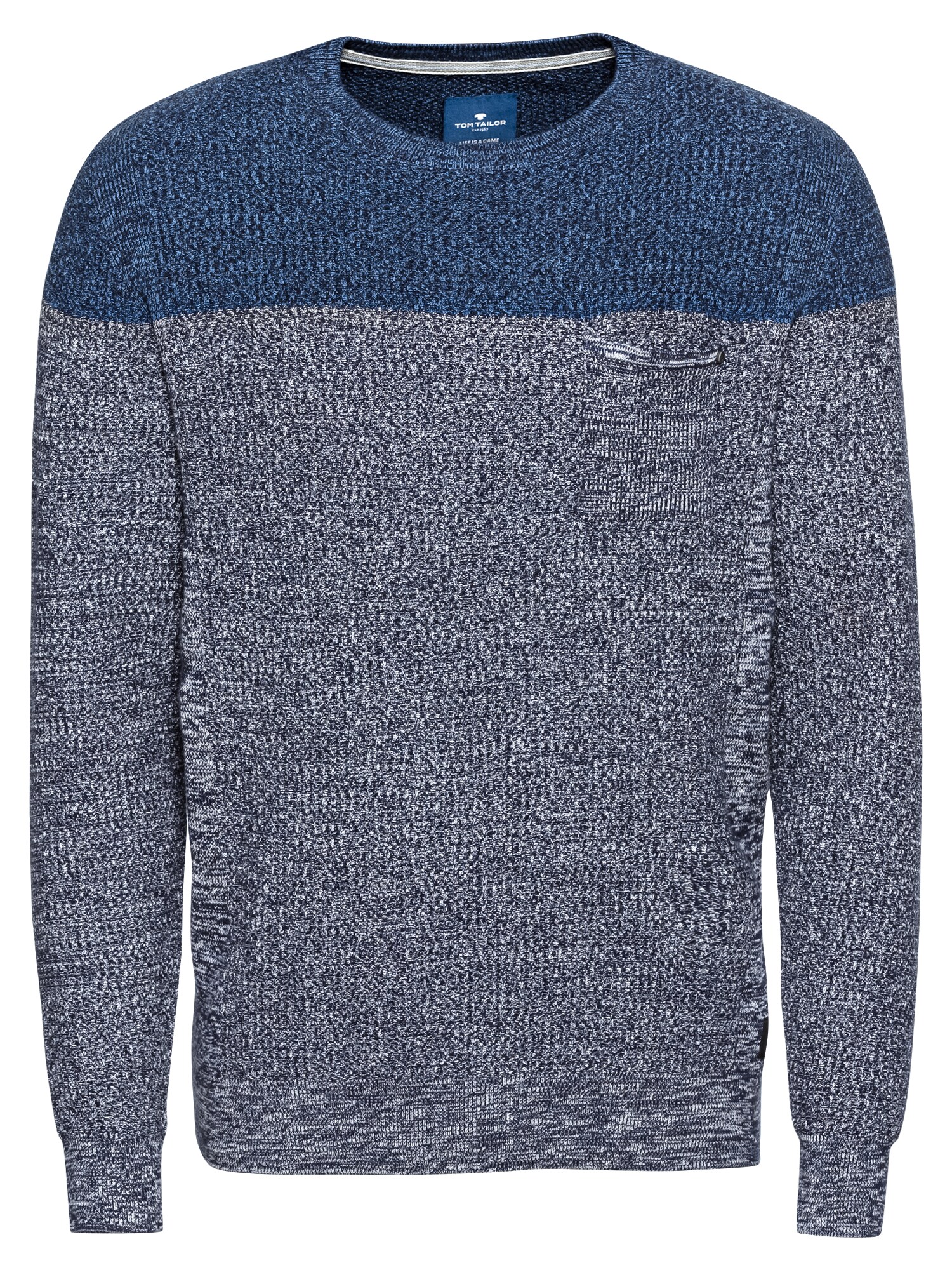 Tom Tailor Heren Trui Blauw Grijs tom tailor kopen in de aanbieding