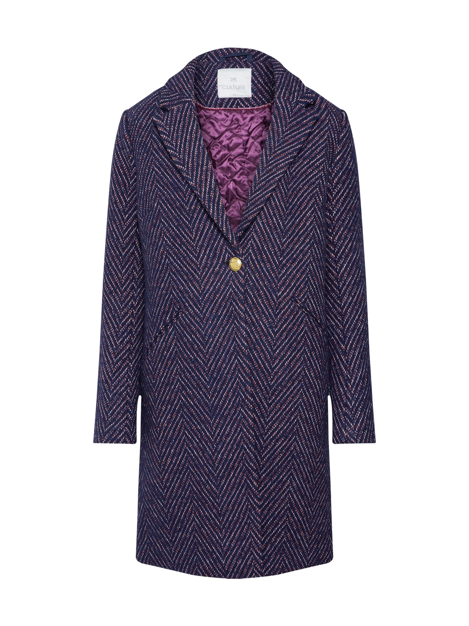 Culture Dames Wintermantel Minja Donkerblauw Donkerlila culture kopen in de aanbieding