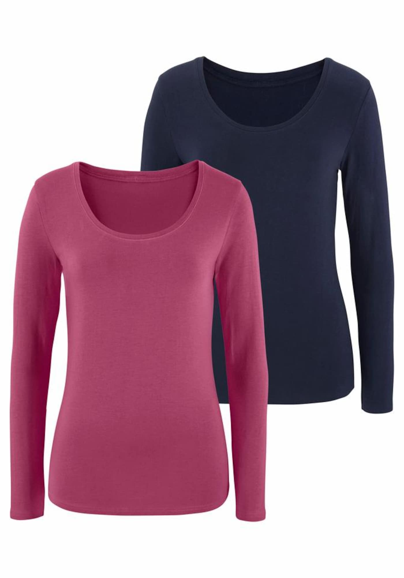 Thumbnail - Langarmshirts (2 Stück) aus Baumwoll-Stretch