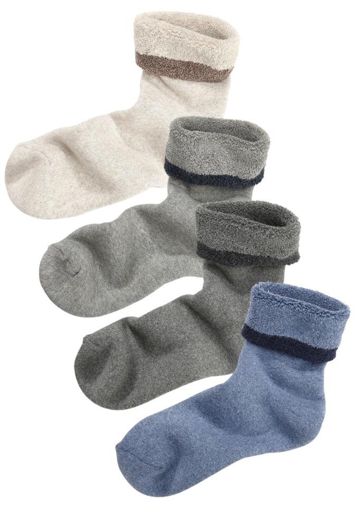 ARIZONA Kuschelsocken (4 Paar) Damen Größe 39/42 nude / rauchblau / dunkelgrau