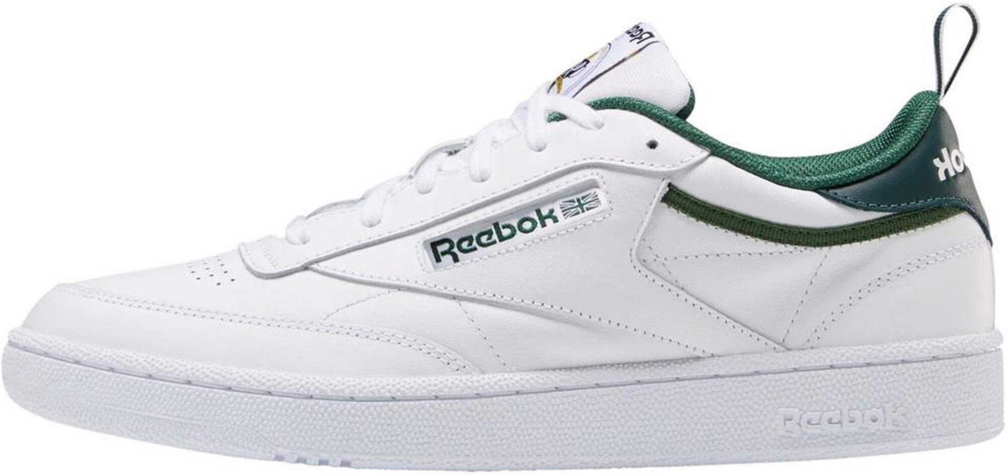 Reebok Classic Sportbačiai be auliuko 'Club C 85'  balta / žolės žalia / juoda