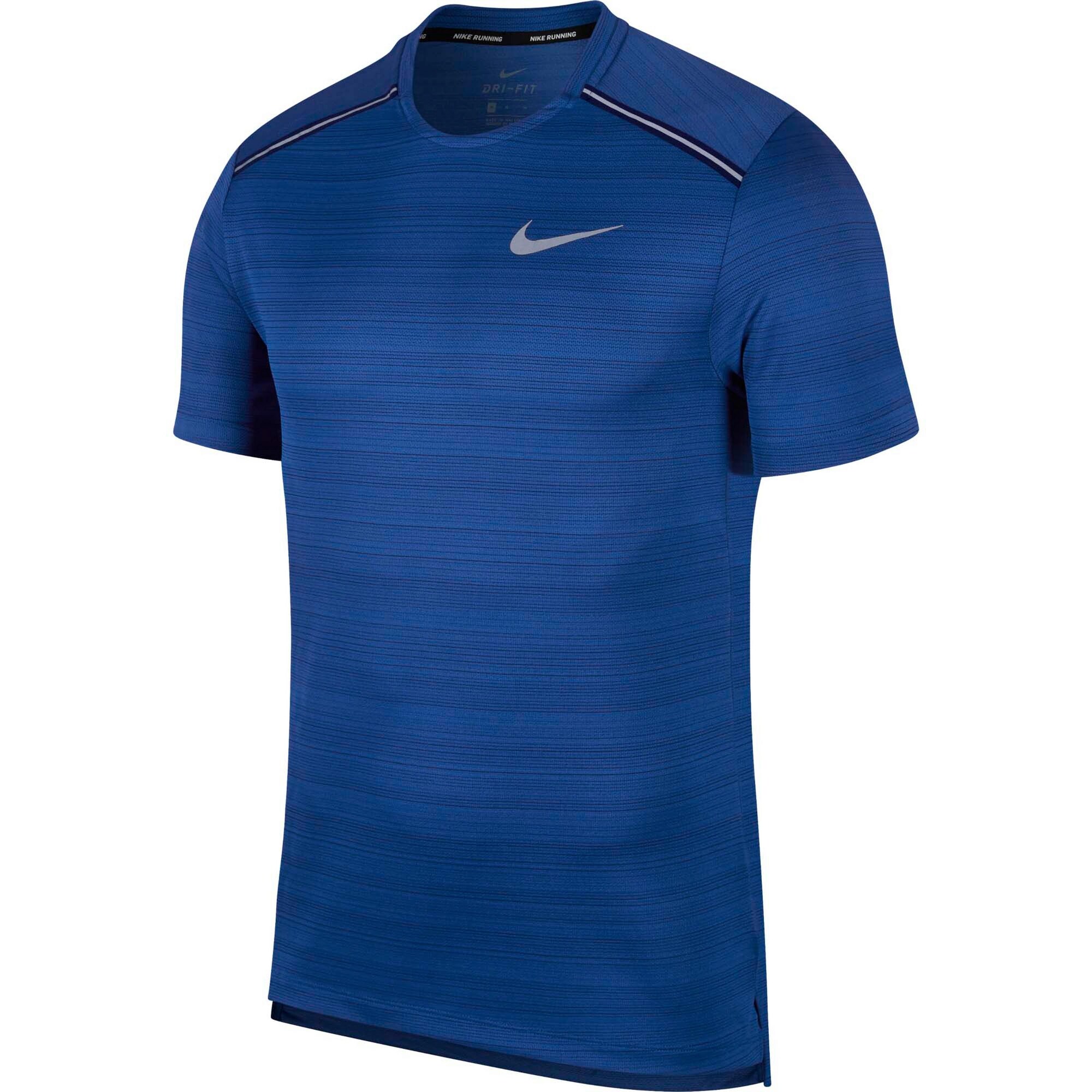 NIKE Laufshirt ''''Dry Miller'''' silber / royalblau