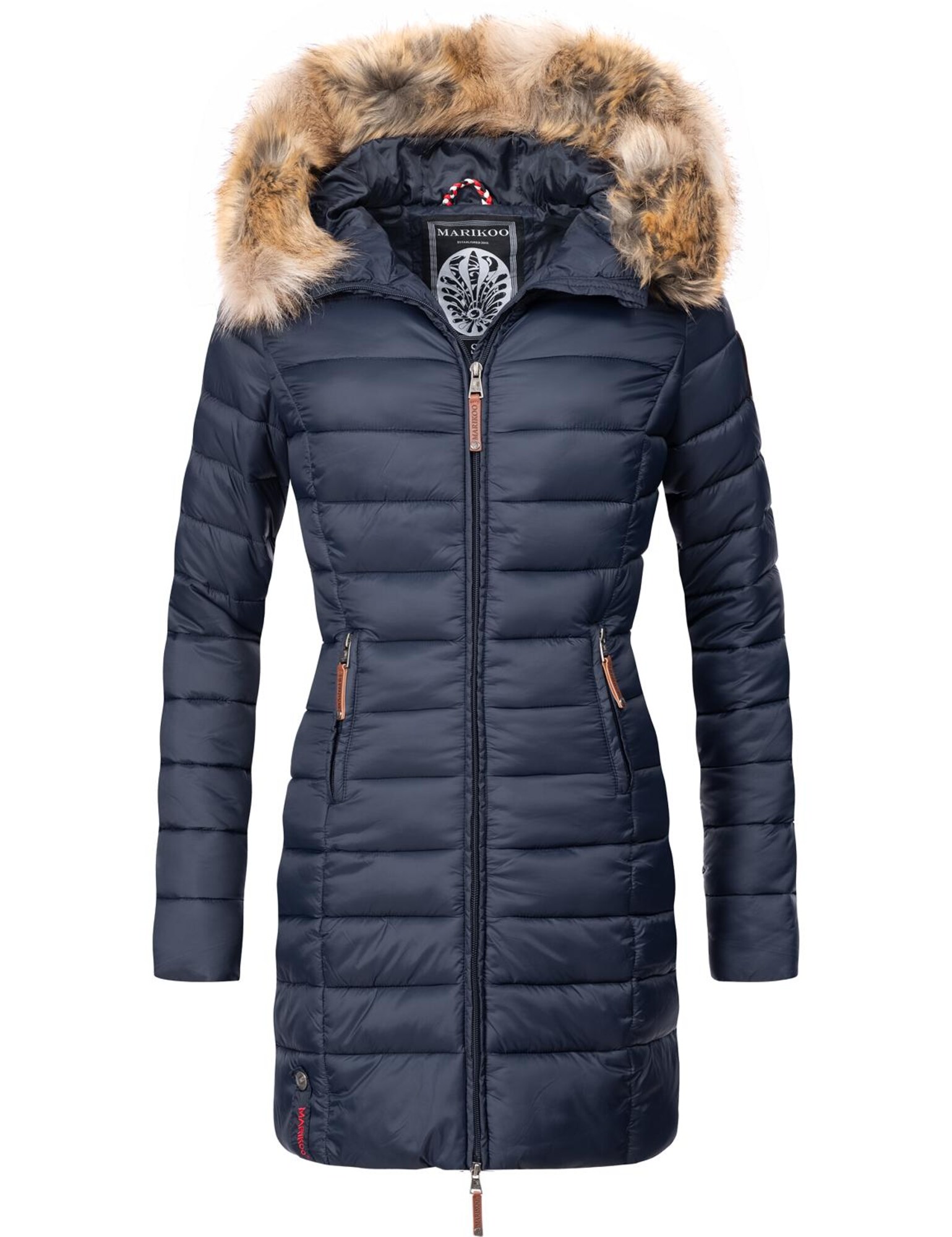 MARIKOO Palton de iarnă Rose  albastru închis / maro