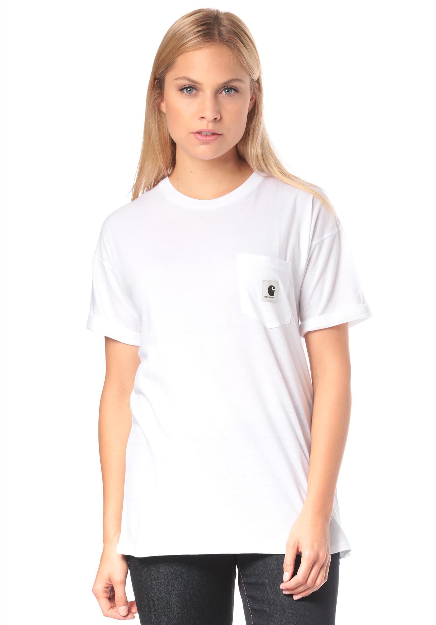 Carhartt Wip Dames Shirt Carrie Pocket Wit carhartt wip kopen in de aanbieding