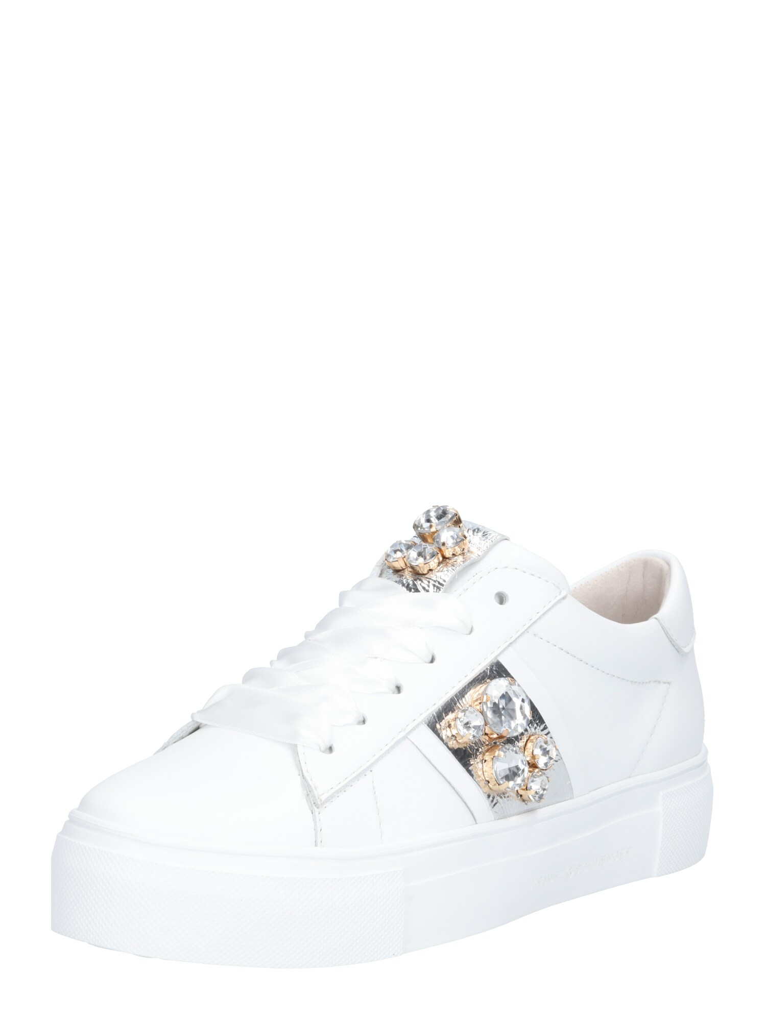 Kennel Schmenger Dames Sneakers Laag Big Zilver Wit kennel schmenger kopen in de aanbieding