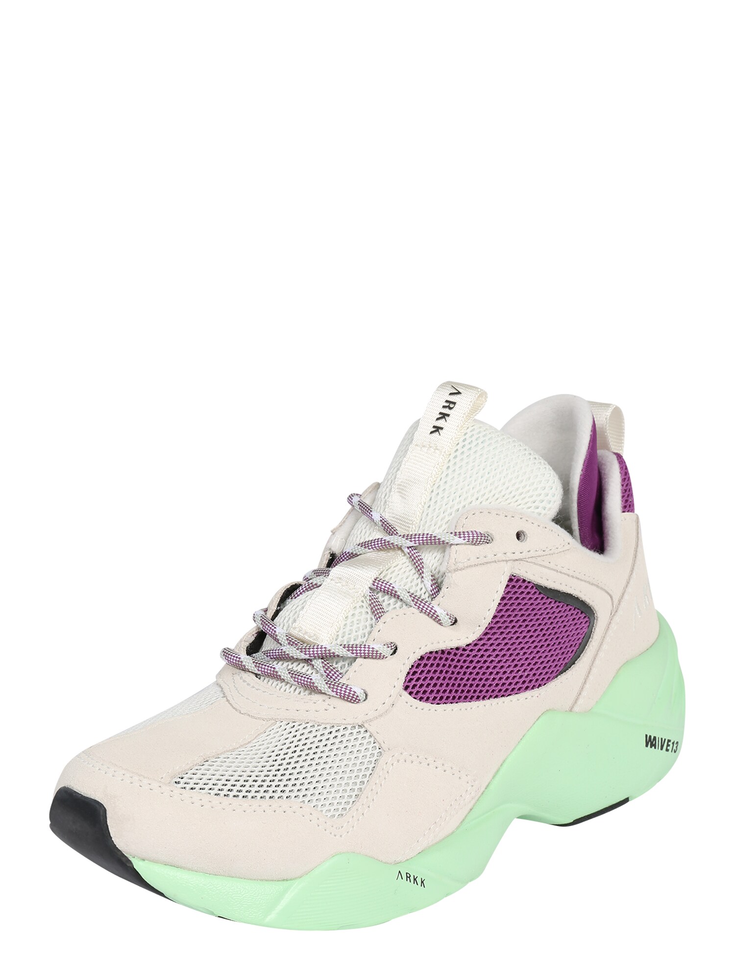ARKK Copenhagen Sportbačiai be auliuko 'Kanetyk Suede W13'  neoninė žalia / smėlio / purpurinė