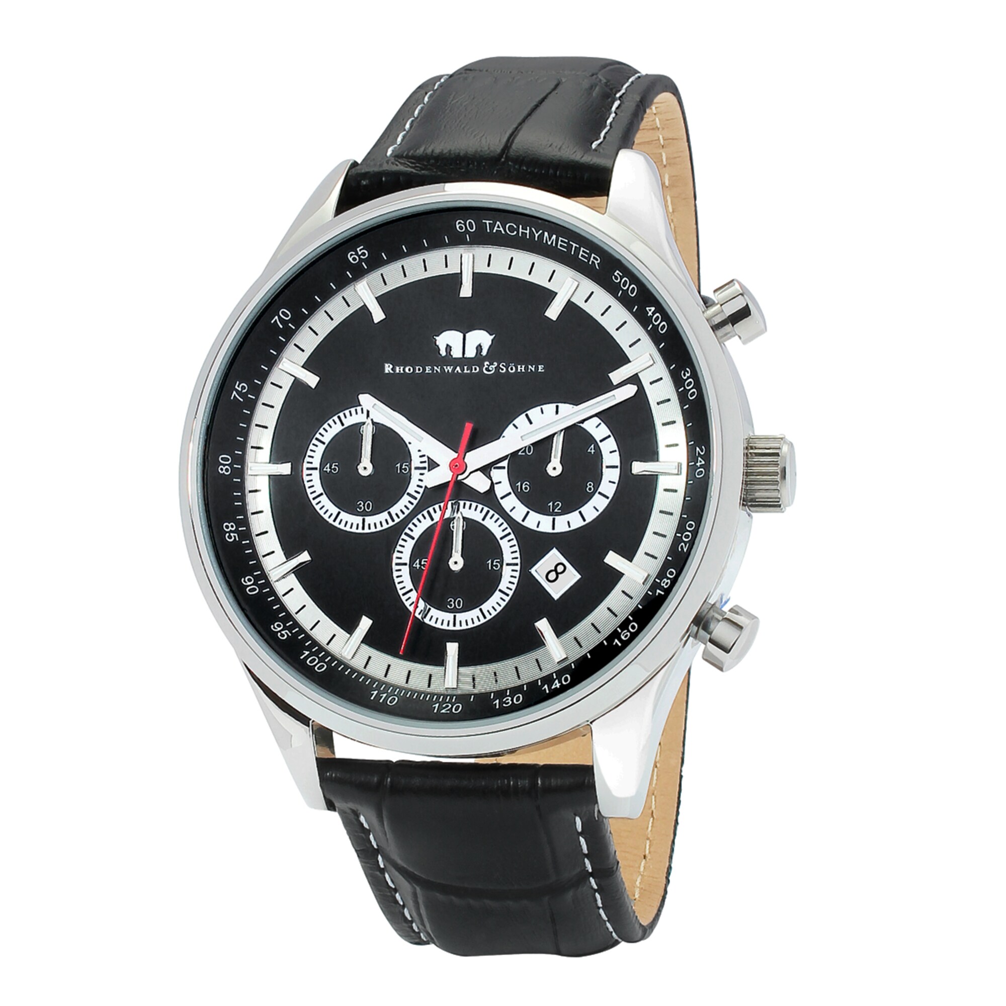 Rhodenwald & Söhne Chronograph Eastwood in sportlichem Design schwarz / silber