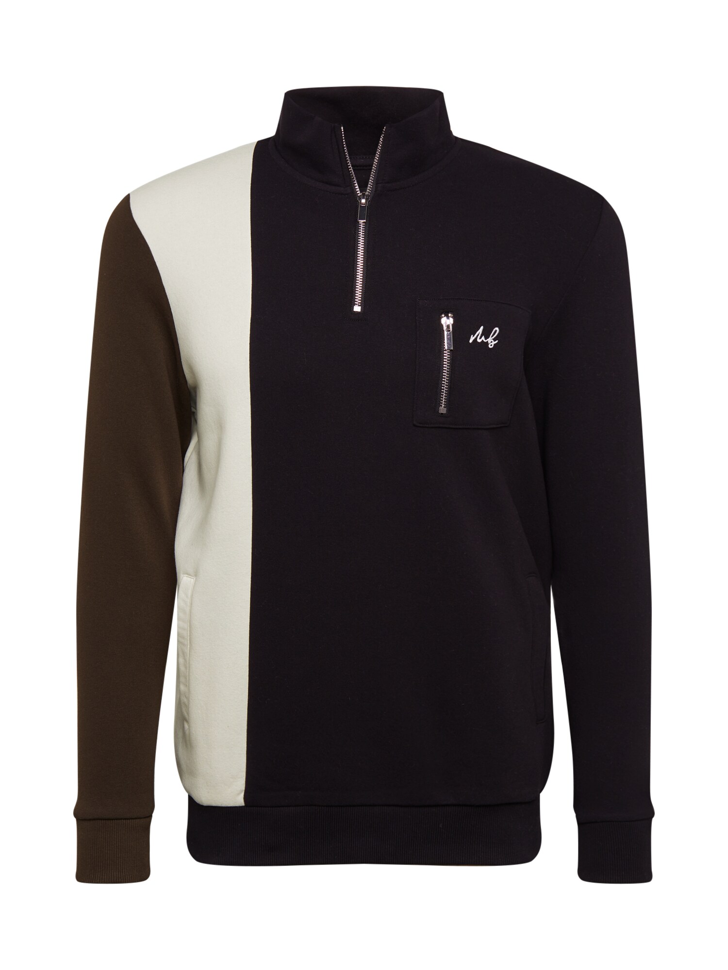 BURTON MENSWEAR LONDON Megztinis  juoda / rusvai žalia / smėlio