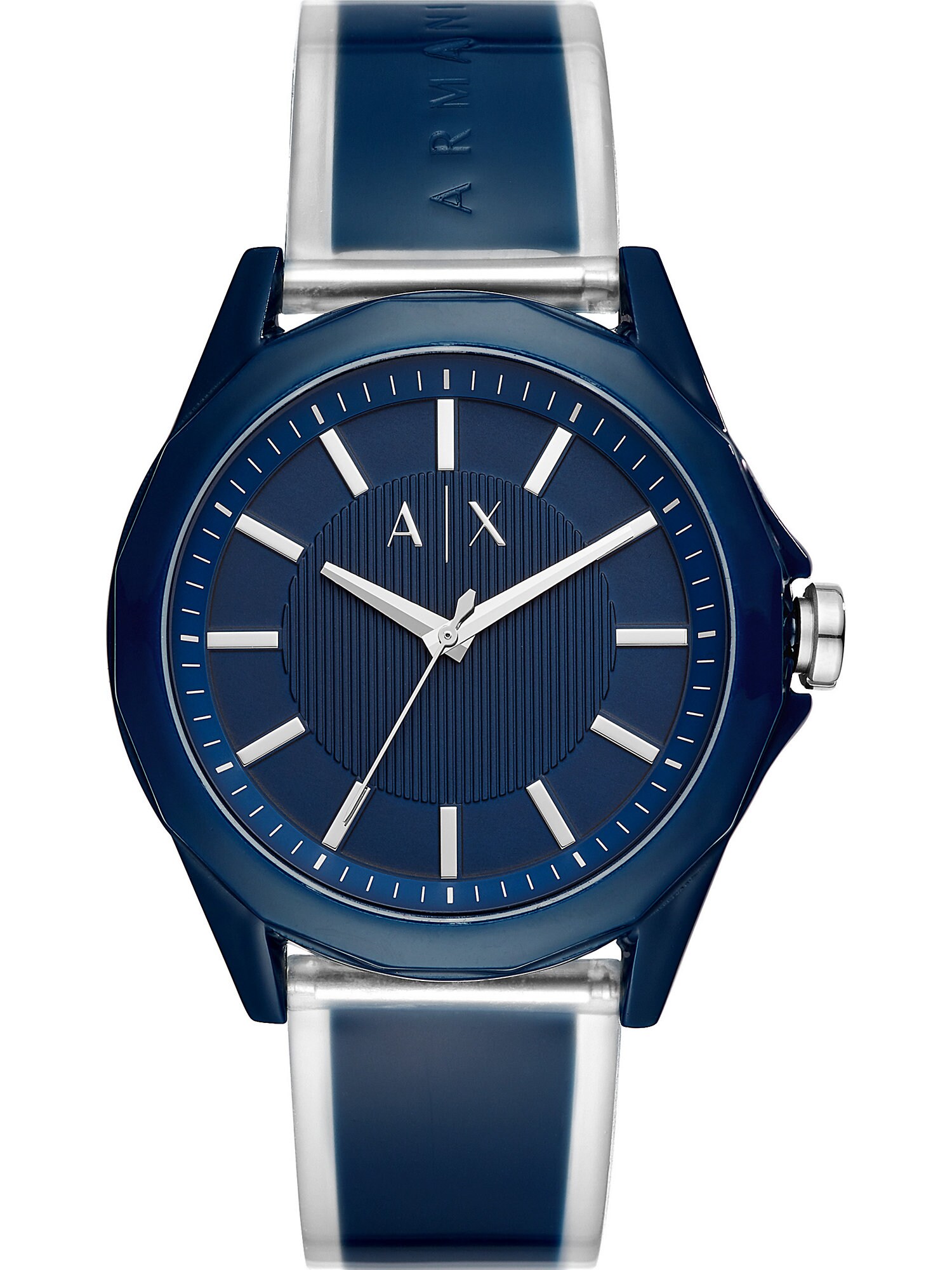 ARMANI EXCHANGE Herrenuhr violettblau / weiß