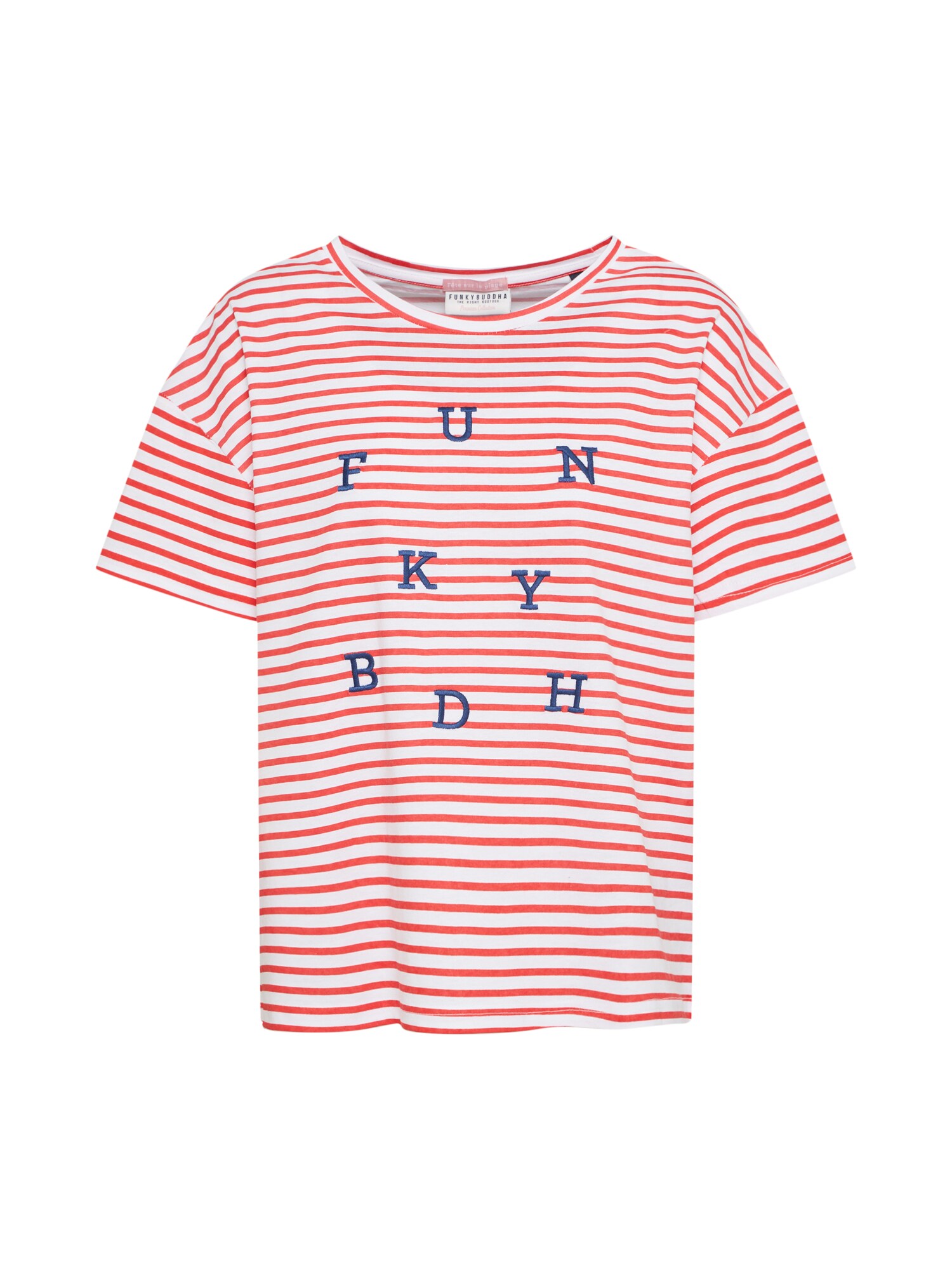 Funky Buddha Dames Shirt Rood Wit funky buddha kopen in de aanbieding