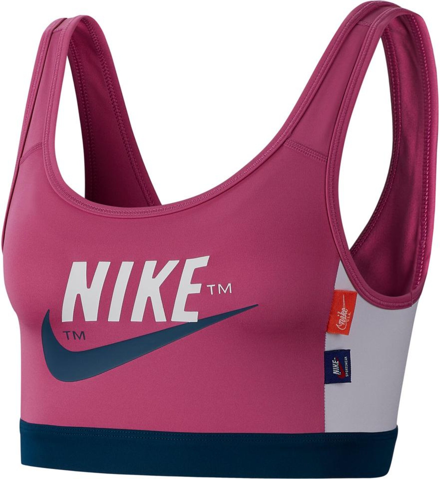 NIKE Sportinė liemenėlė  rožinė / tamsiai mėlyna