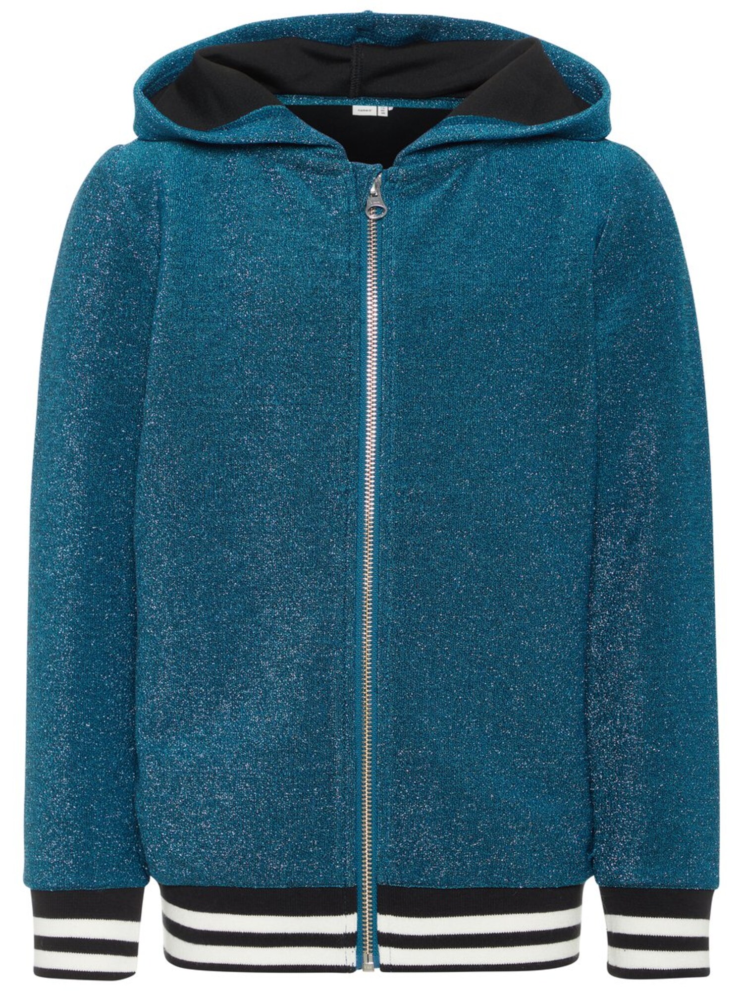 Name It Meisjes Sweatvest Hemelsblauw Zwart Wit name it kopen in de aanbieding