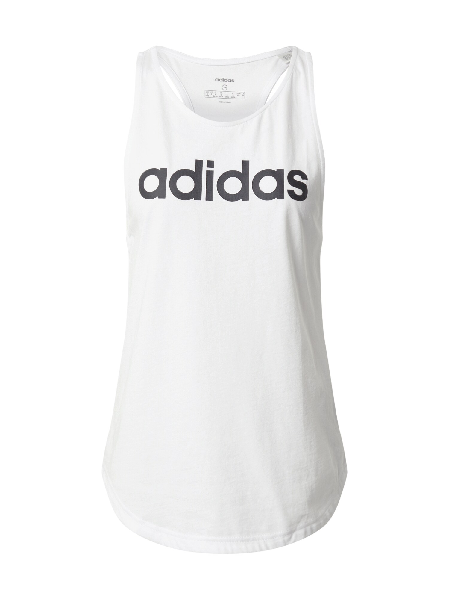 ADIDAS PERFORMANCE Sportiniai marškinėliai be rankovių 'Essentials Linear'  balta / juoda