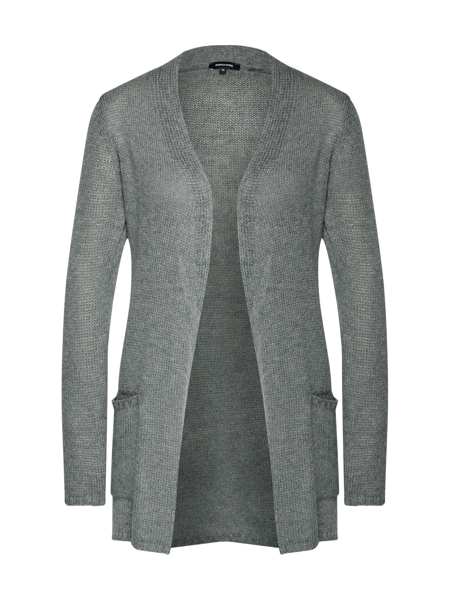 More Dames Gebreid Vest Strickjacke Grijs Gemeleerd more more kopen in de aanbieding