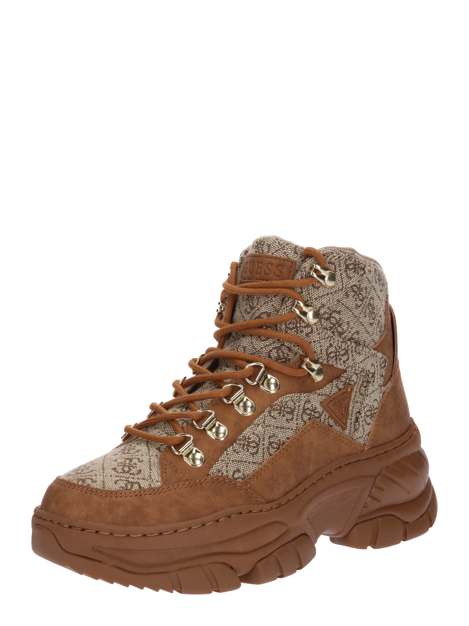 Guess Dames Sneakers Hoog Bruin guess kopen in de aanbieding