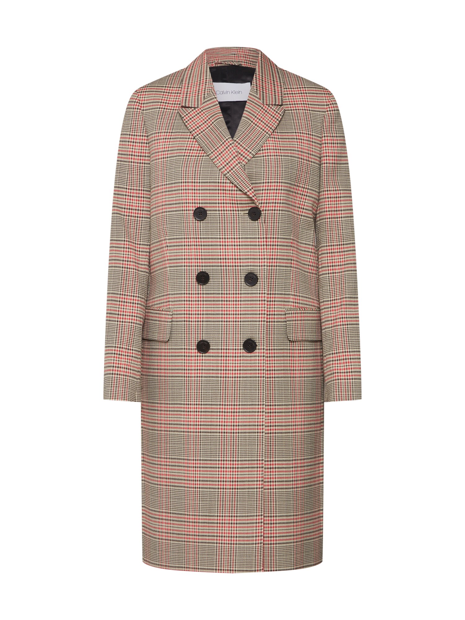 Calvin Klein Dames Tussenmantel Fitted Double Breasted Coat Beige calvin klein kopen in de aanbieding