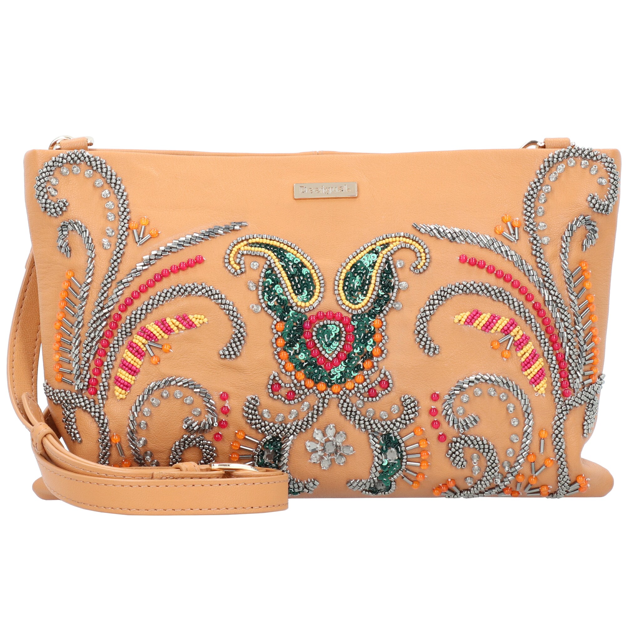 Desigual Dames Schoudertas Boho Party Macau Camel Gemengde Kleuren desigual kopen in de aanbieding