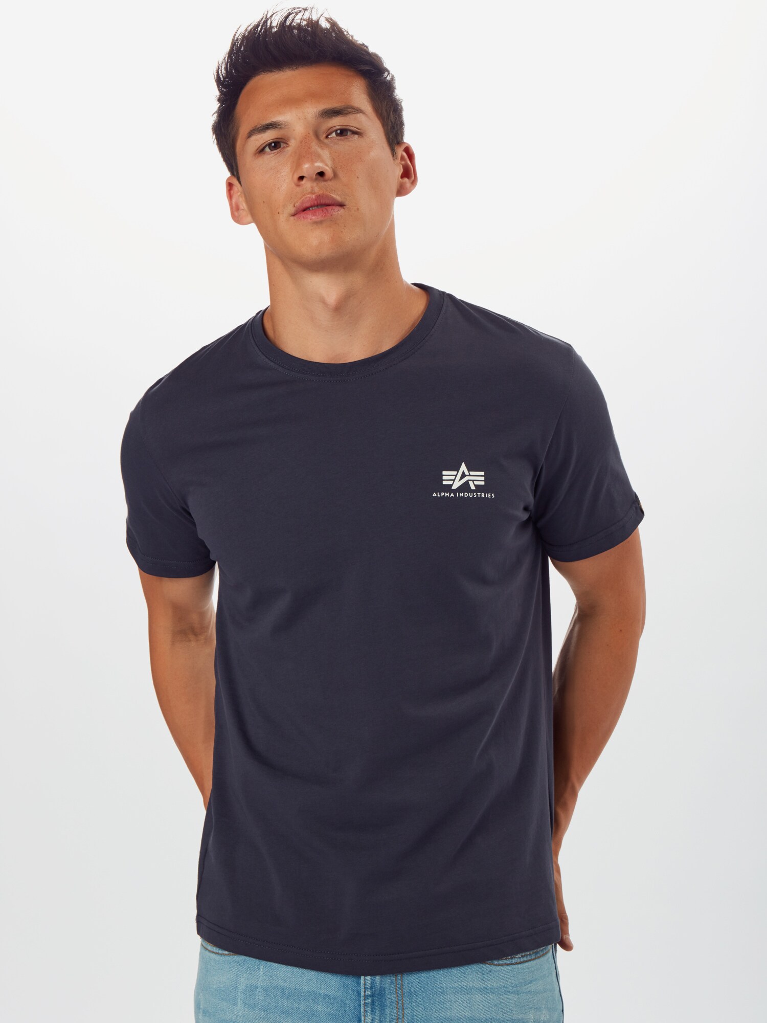 ALPHA INDUSTRIES Póló 'Basic T Small Logo'  sötétkék termék 2. képe