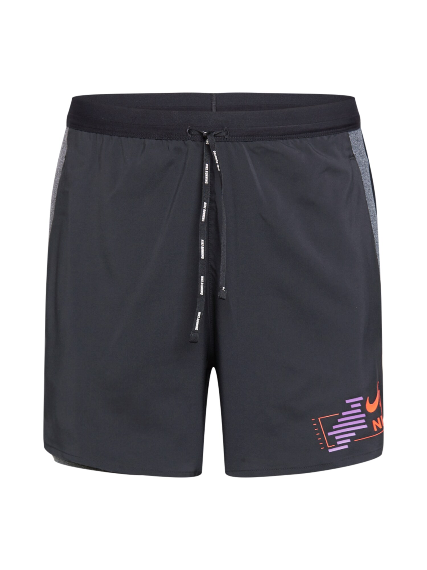 NIKE Sportinės kelnės 'Flex Stride'  juoda / margai pilka / purpurinė / oranžinė-raudona