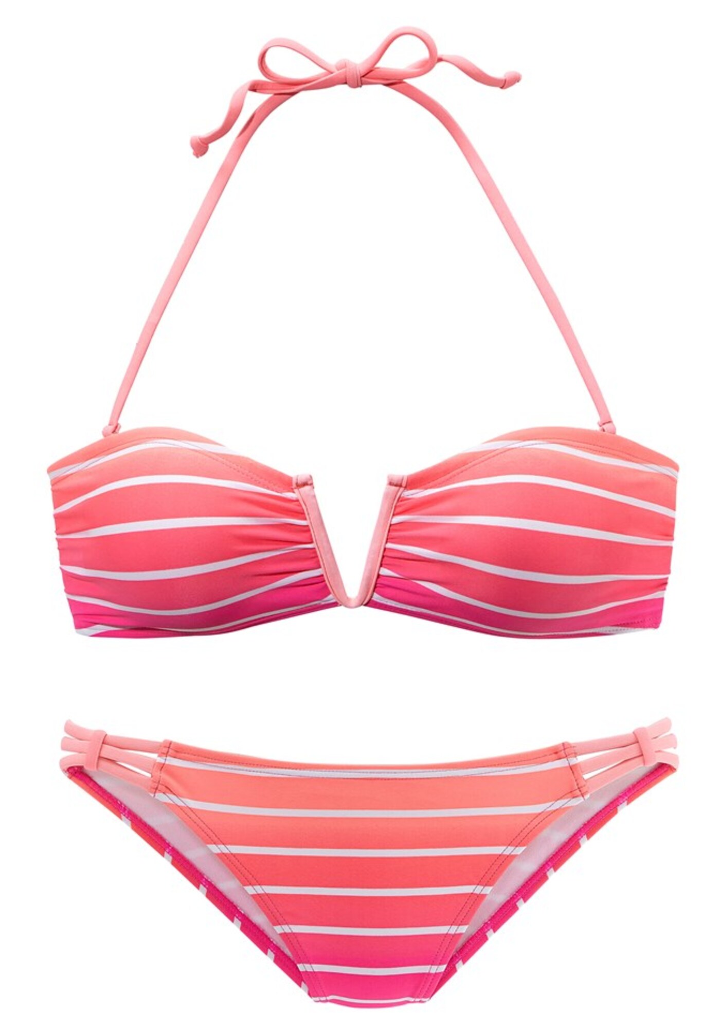 VENICE BEACH Bikinis  rožinė / balta / lašišų spalva