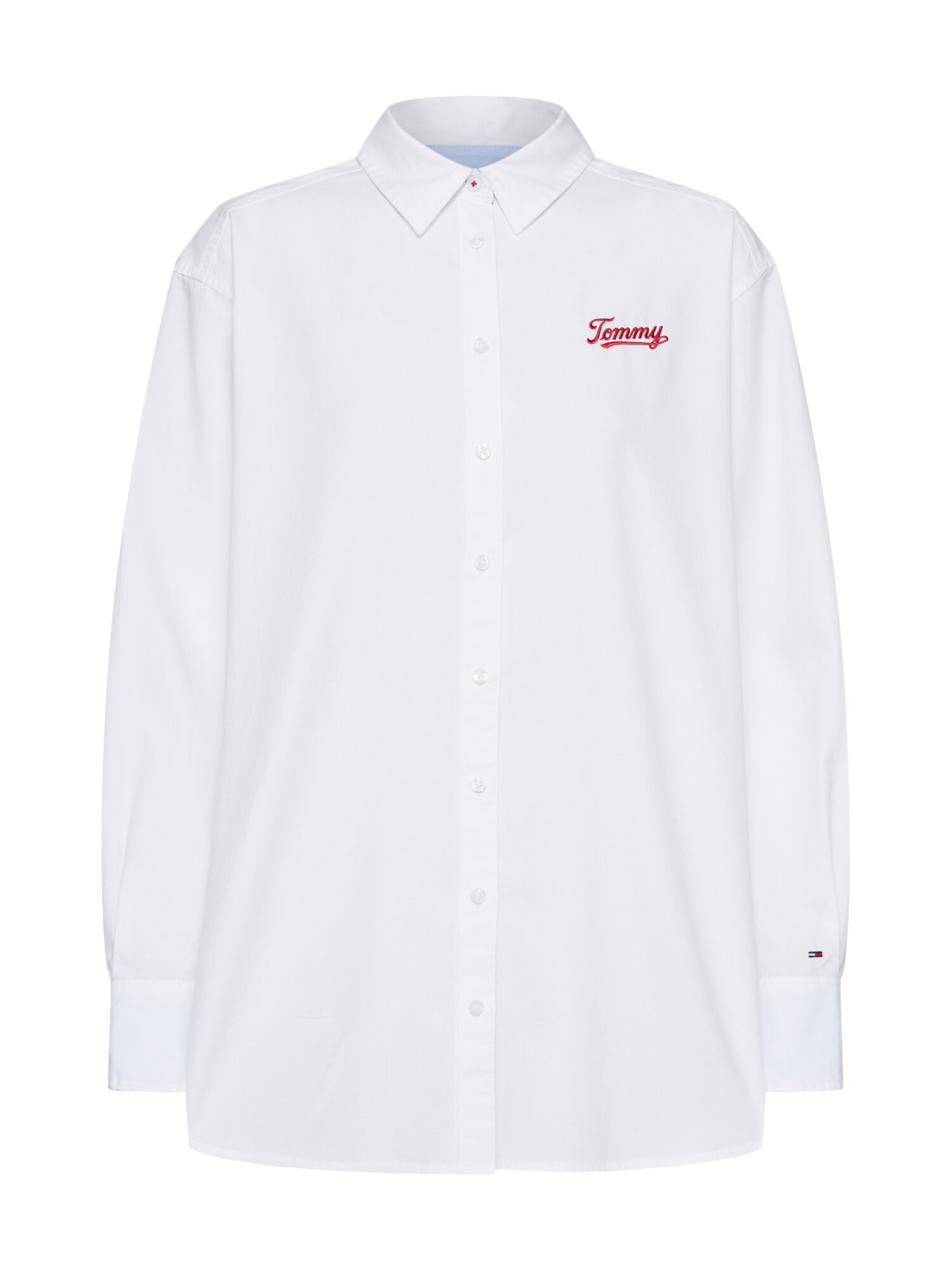 Tommy Jeans Dames Blouse Lichtrood Wit tommy jeans kopen in de aanbieding