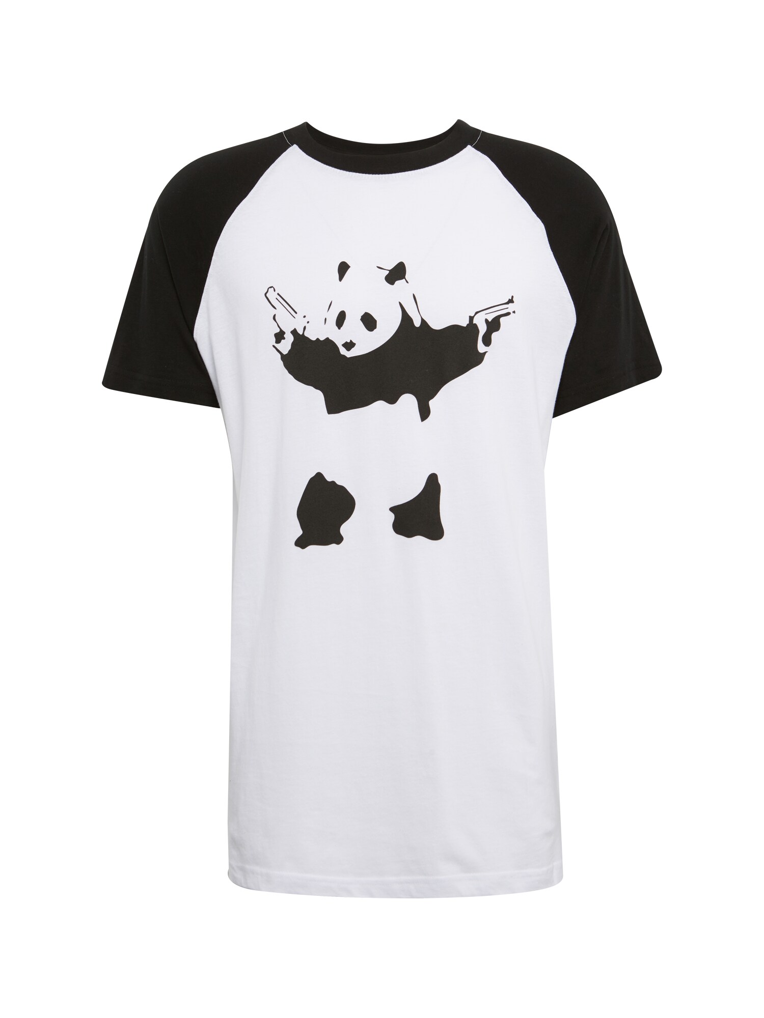 Mister Tee Tričko 'Banksy Panda'  čierna / biela