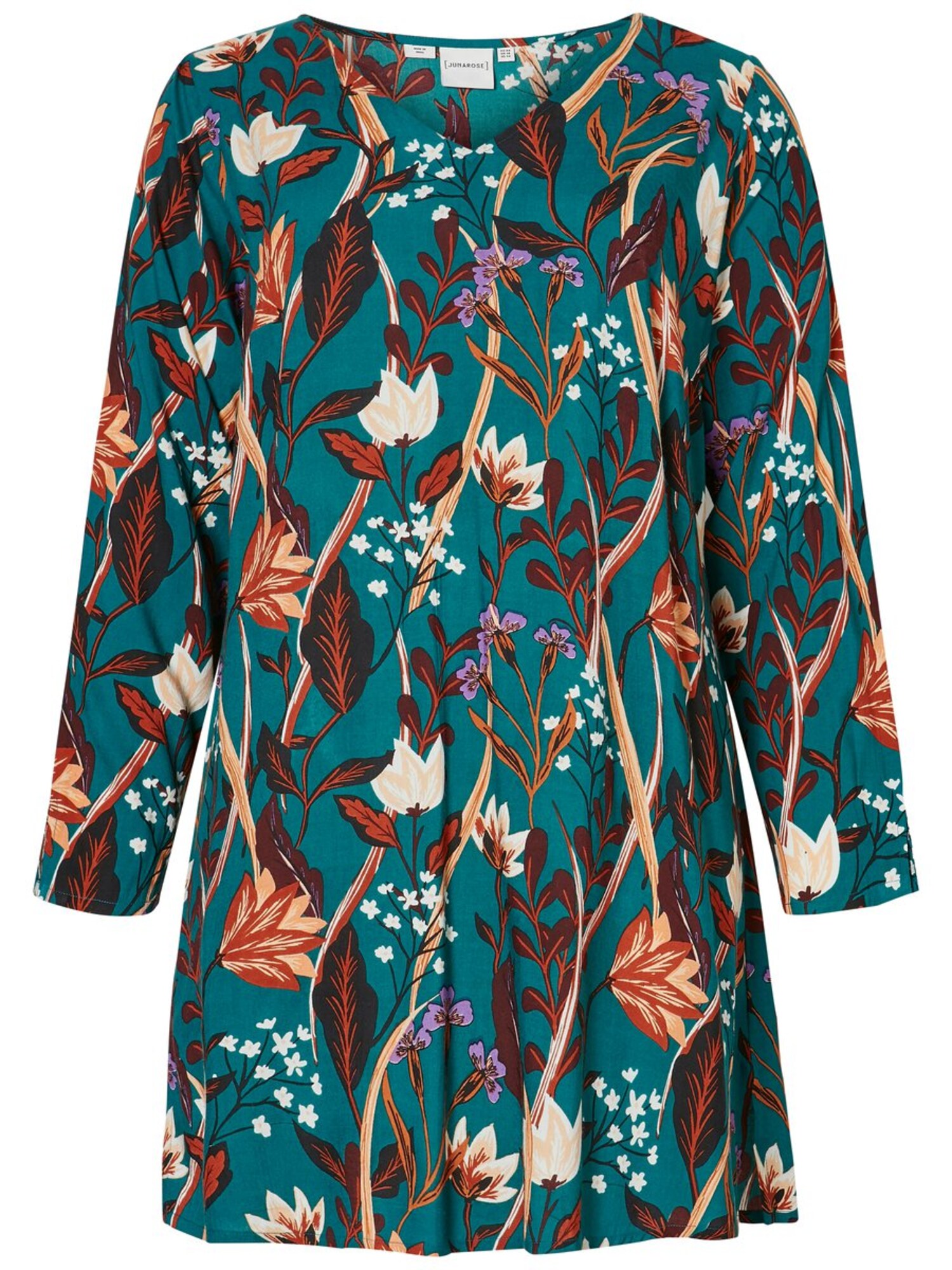 Junarose Dames Jurk Petrol Gemengde Kleuren junarose kopen in de aanbieding